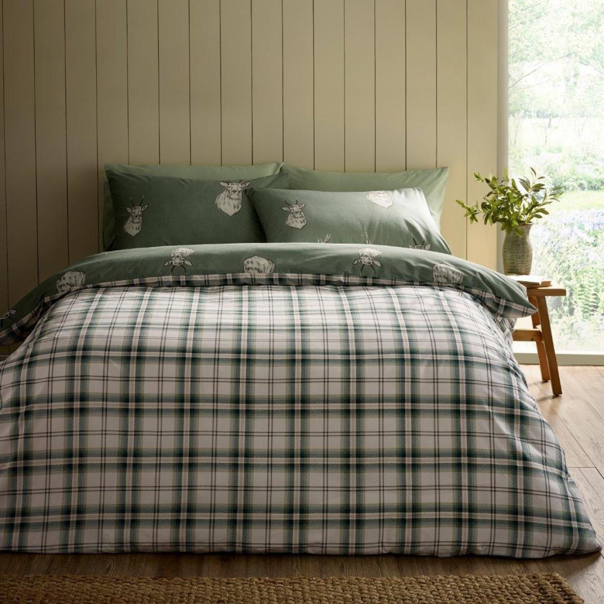 Catherine Lansfield Stag Duvet Set - Soft Green - Single – image 2