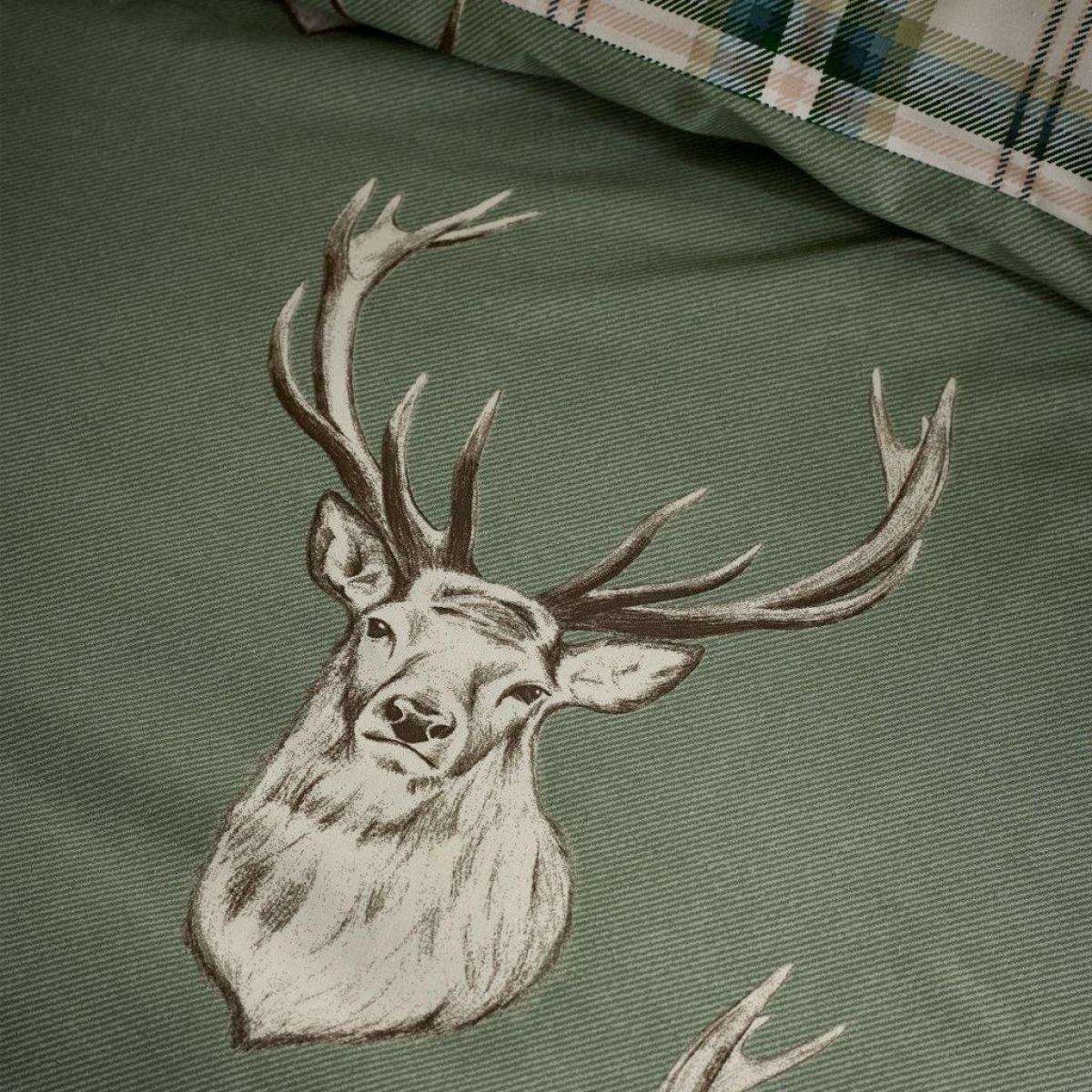 Catherine Lansfield Stag Duvet Set - Soft Green - Single – image 3