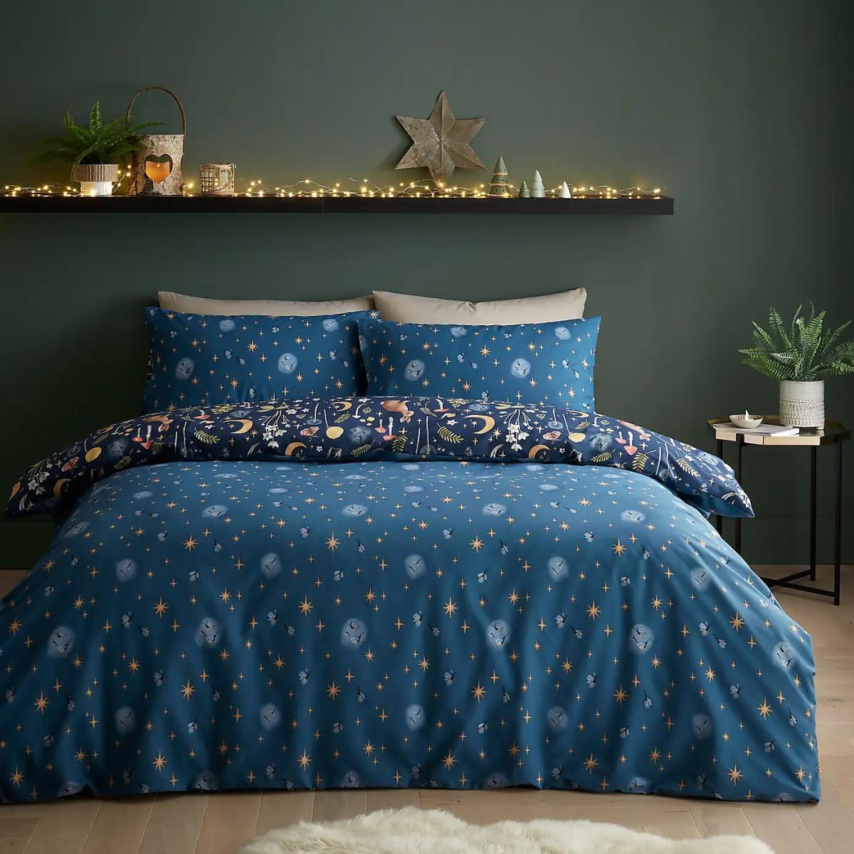 Catherine Lansfield Enchanted Twilight Duvet Set - Navy - Double In Burnt Orange – image 2