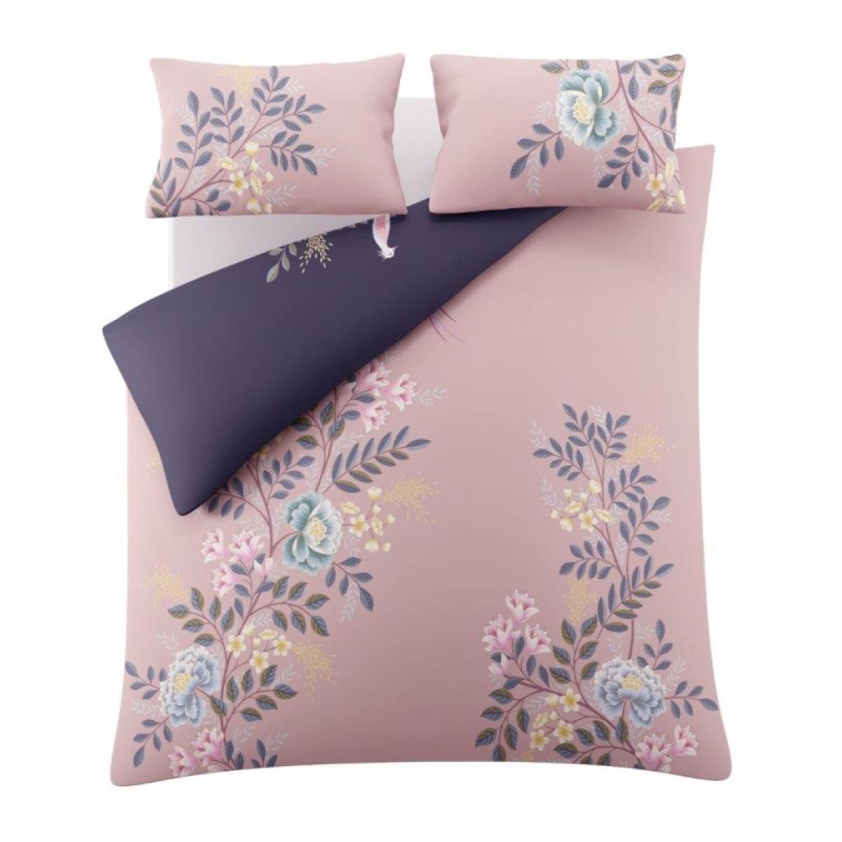 Sara Miller Oriental Blossom Duvet Set - Pink/Navy - Single In Navy/Pink – image 11