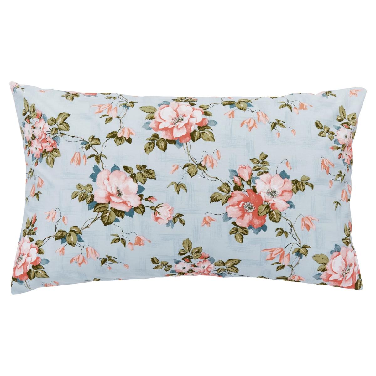 Fable Wild Rose Duvet Set - Duck Egg and Powder Pink - Single In Green/Pink – image 4