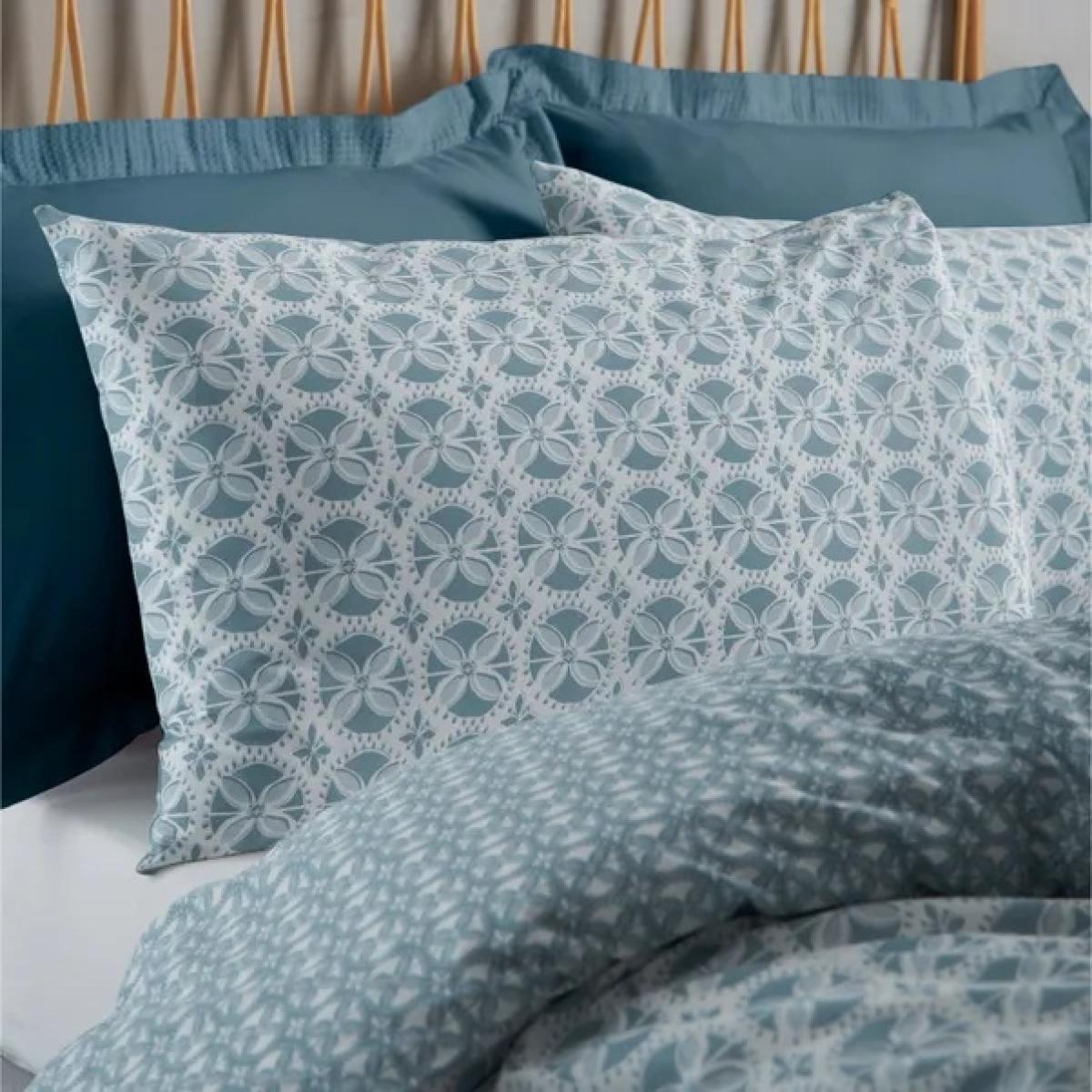 Catherine Lansfield Sardina Tile Duvet Set - King In Blue/Grey – image 3