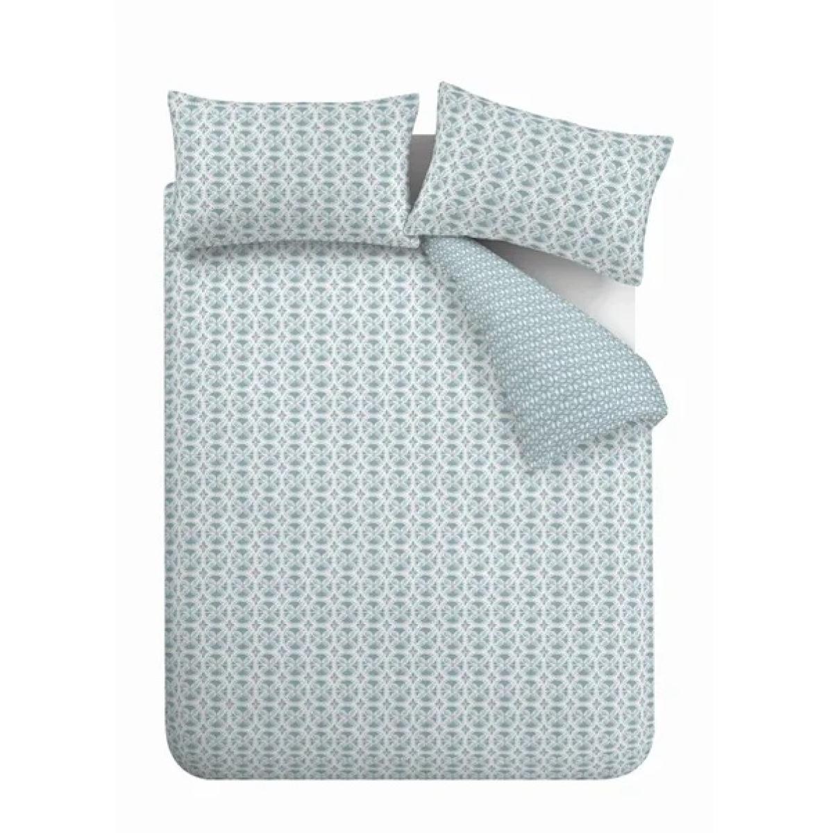 Catherine Lansfield Sardina Tile Duvet Set - King In Blue/Grey – image 4