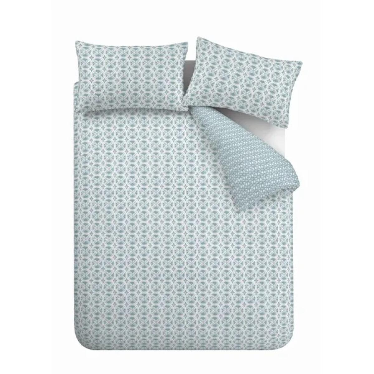 Catherine Lansfield Sardina Tile Duvet Set - King In Blue/Grey – image 5