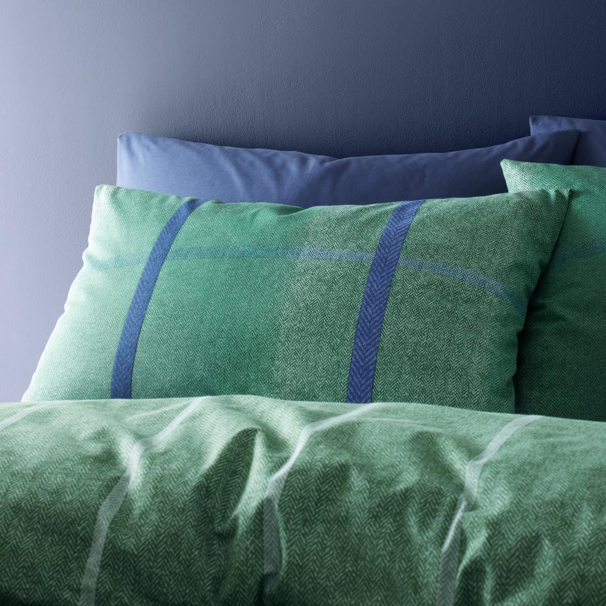 Catherine Lansfield Brushed Melrose Tweed Duvet Set - Green - King – image 2