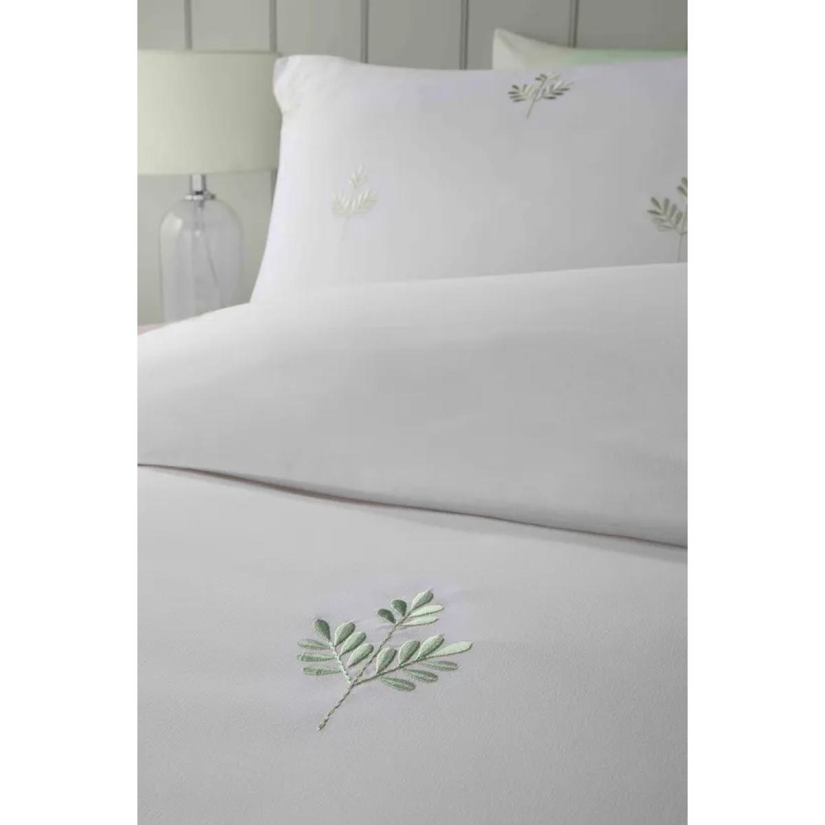Serene Emily Embroidery Duvet Set - White/Green - King – image 2