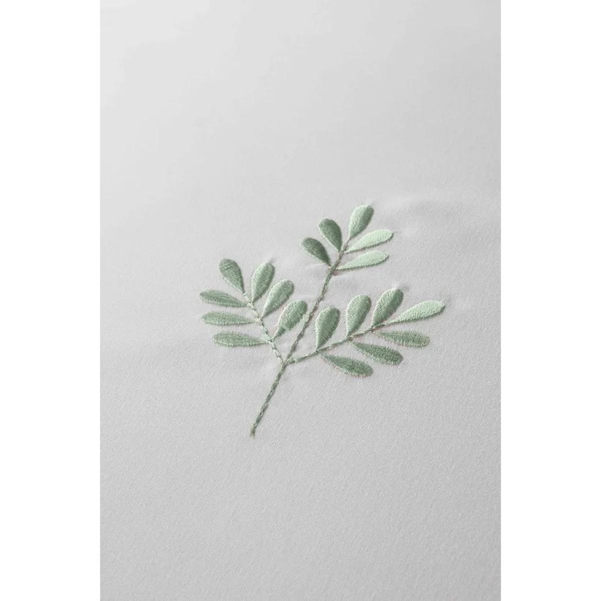 Serene Emily Embroidery Duvet Set - White/Green - King – image 3