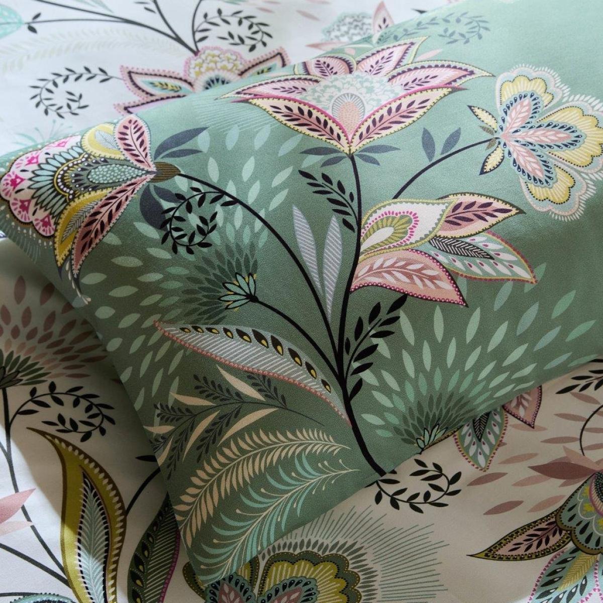 Sara Miller Passiflora Duvet Set - Sage/Stone - Super King In Stone/Sage – image 5