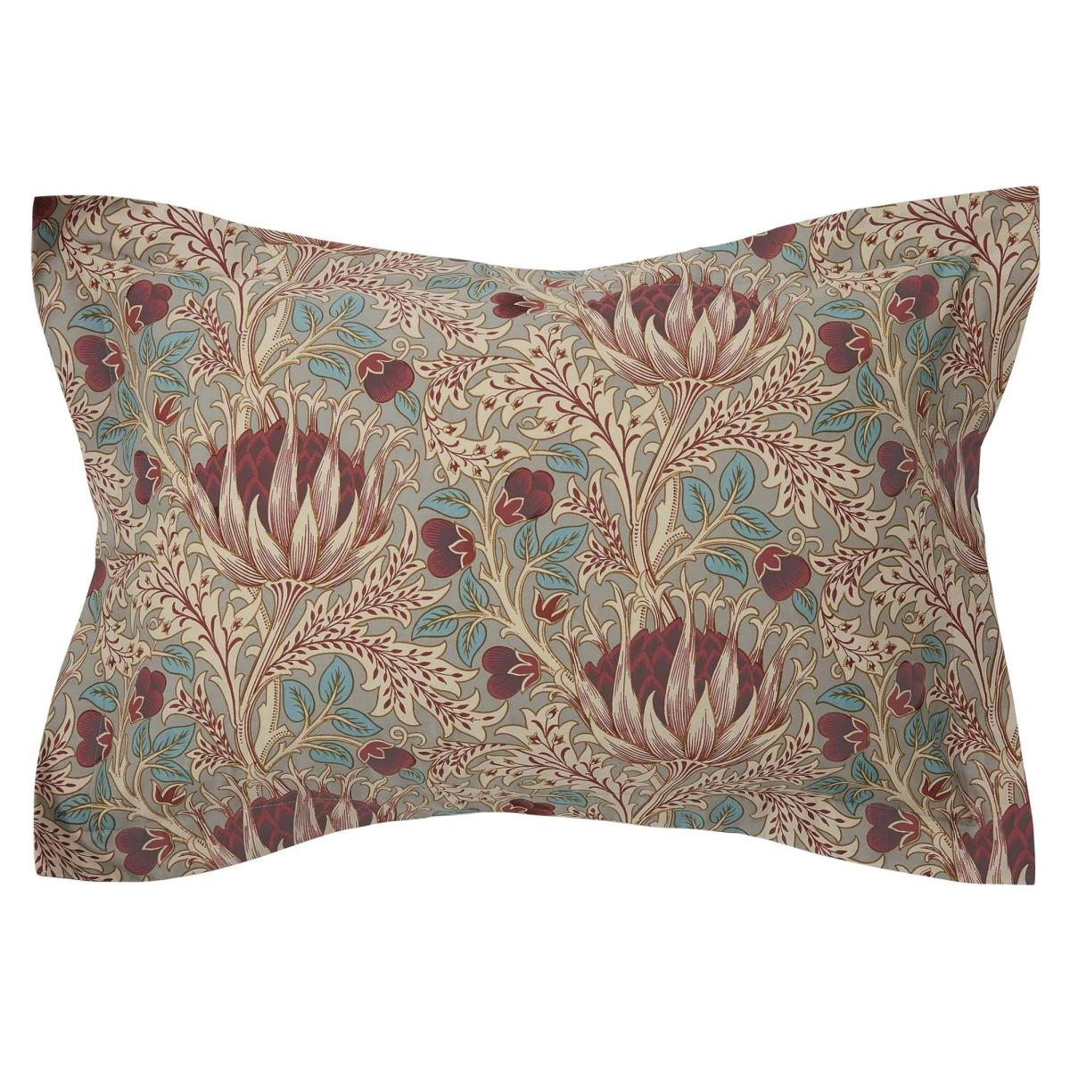 Morris and Co Artichoke Duvet Set - Dove Grey and Wine - King In GreyWine – image 3