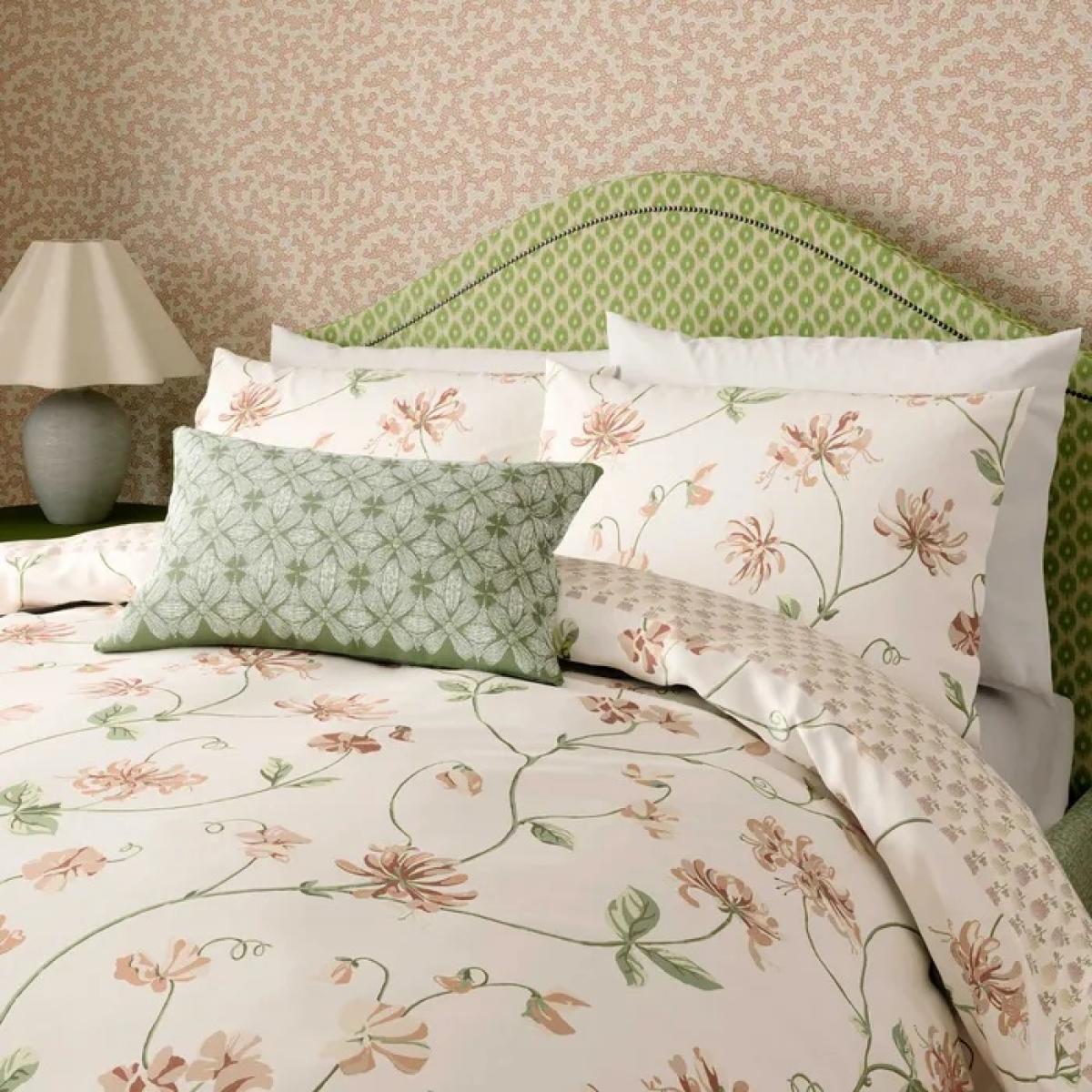 Sanderson Options Honeysuckle and Sweetpea Duvet Set - Double In Pink – image 2