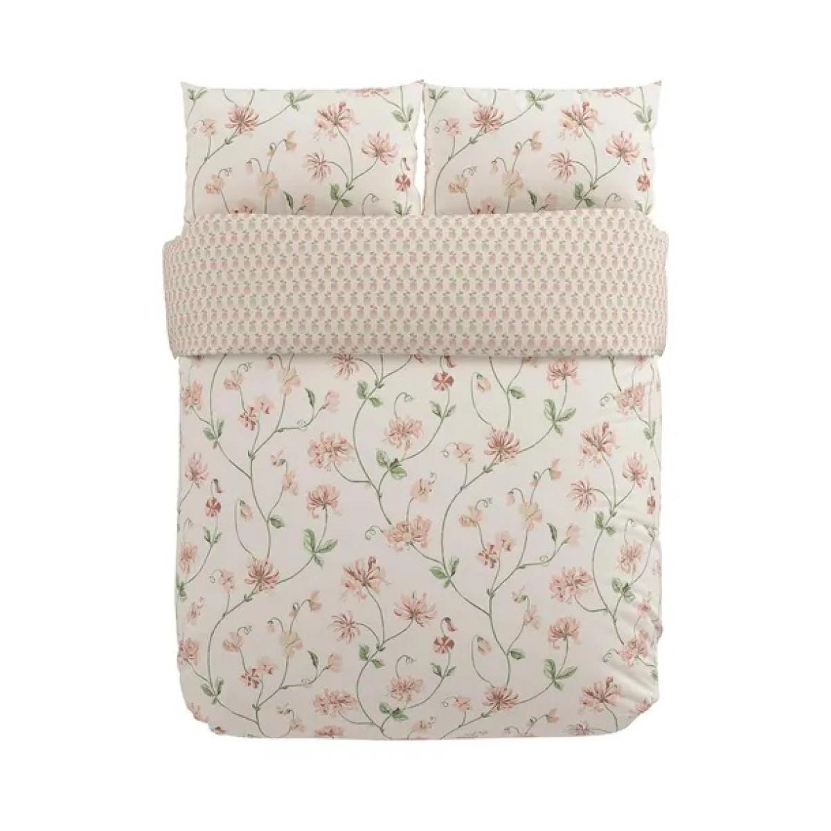 Sanderson Options Honeysuckle and Sweetpea Duvet Set - Double In Pink – image 3