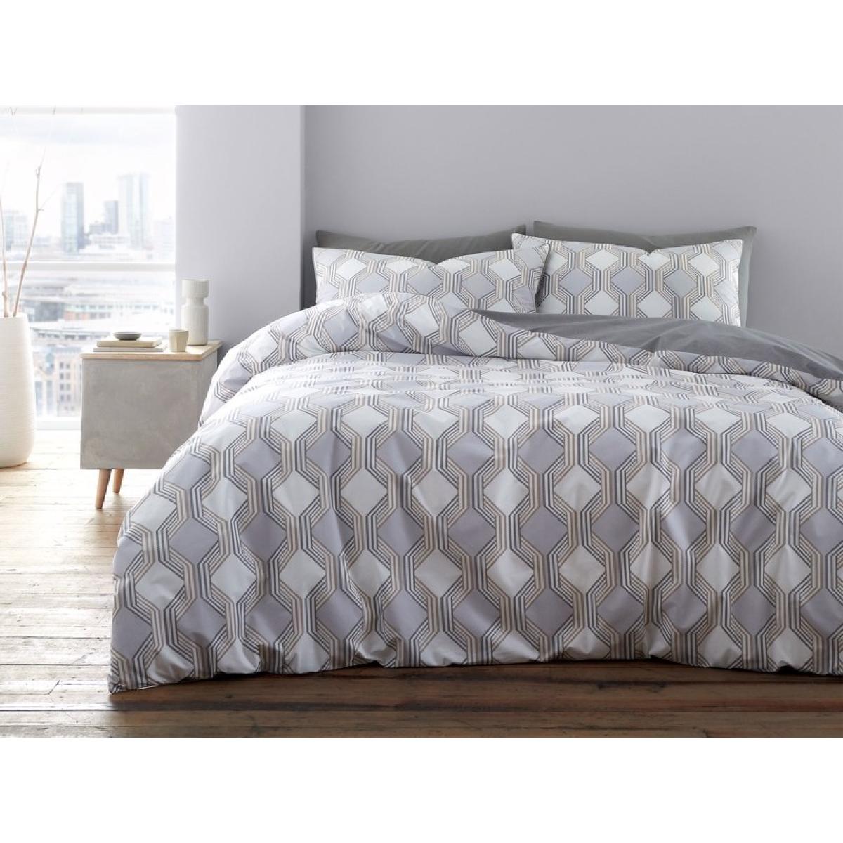 Bianca Atticus Geometric Duvet Set - Super King In Grey – image 2