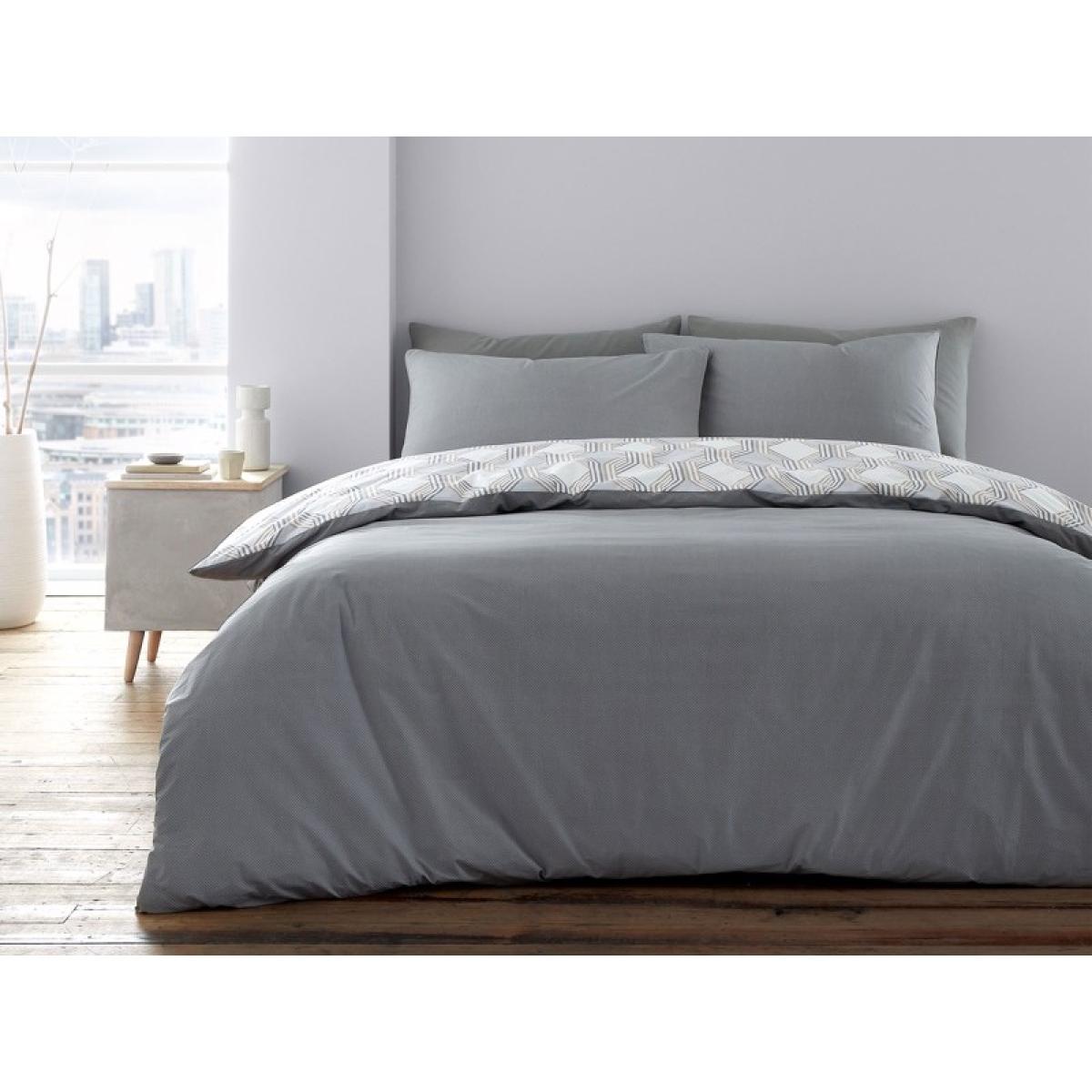 Bianca Atticus Geometric Duvet Set - Super King In Grey – image 7
