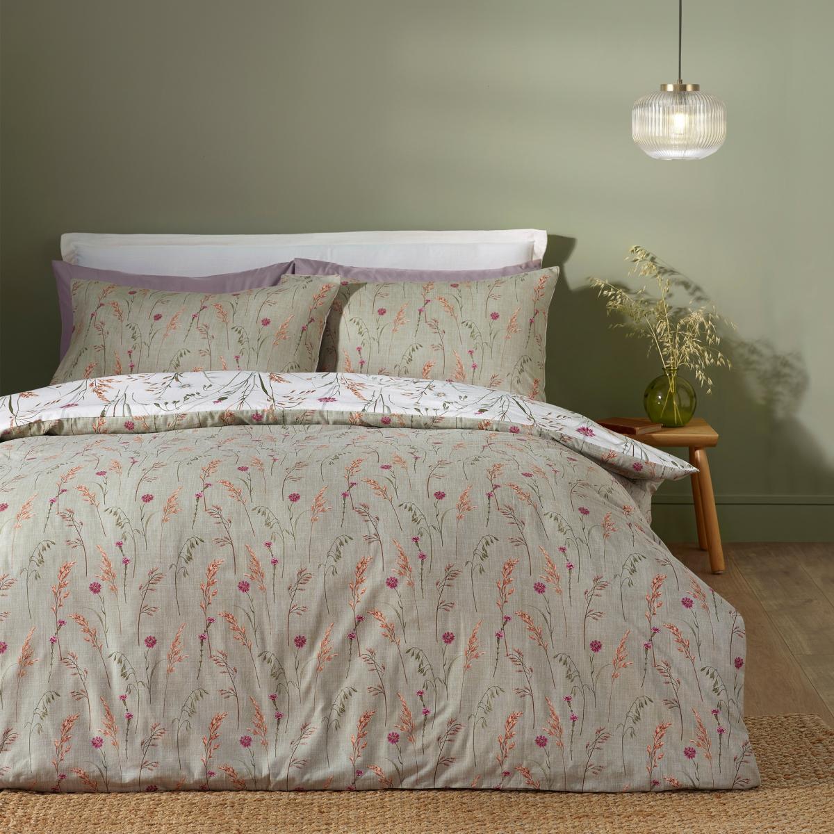 Catherine Lansfield Brushed Grasmere Floral Duvet Set - Green - Double – image 2