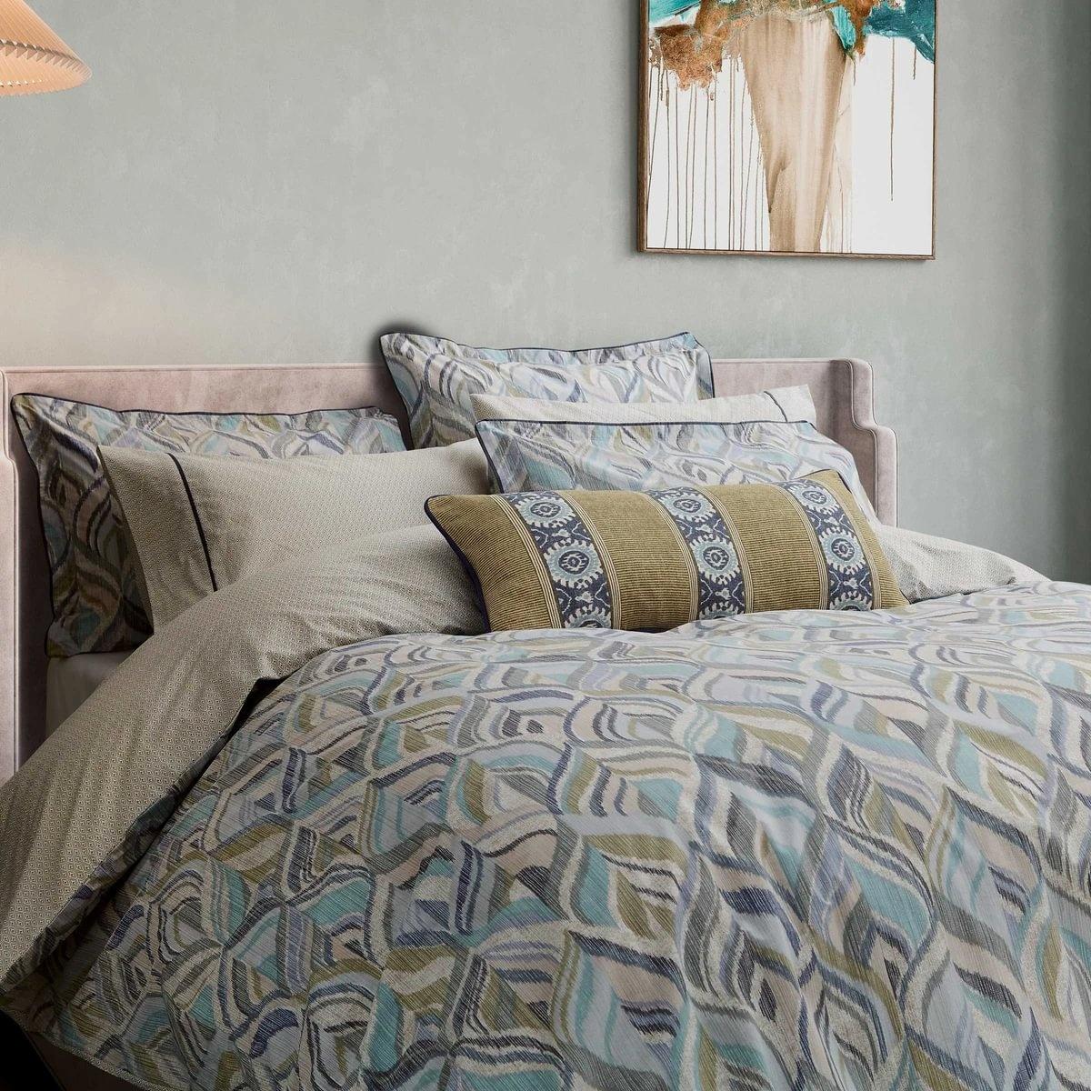 Bedeck Of Belfast Rayanne Duvet Set - Soft Teal and Green - Single In Teal/Green – image 2