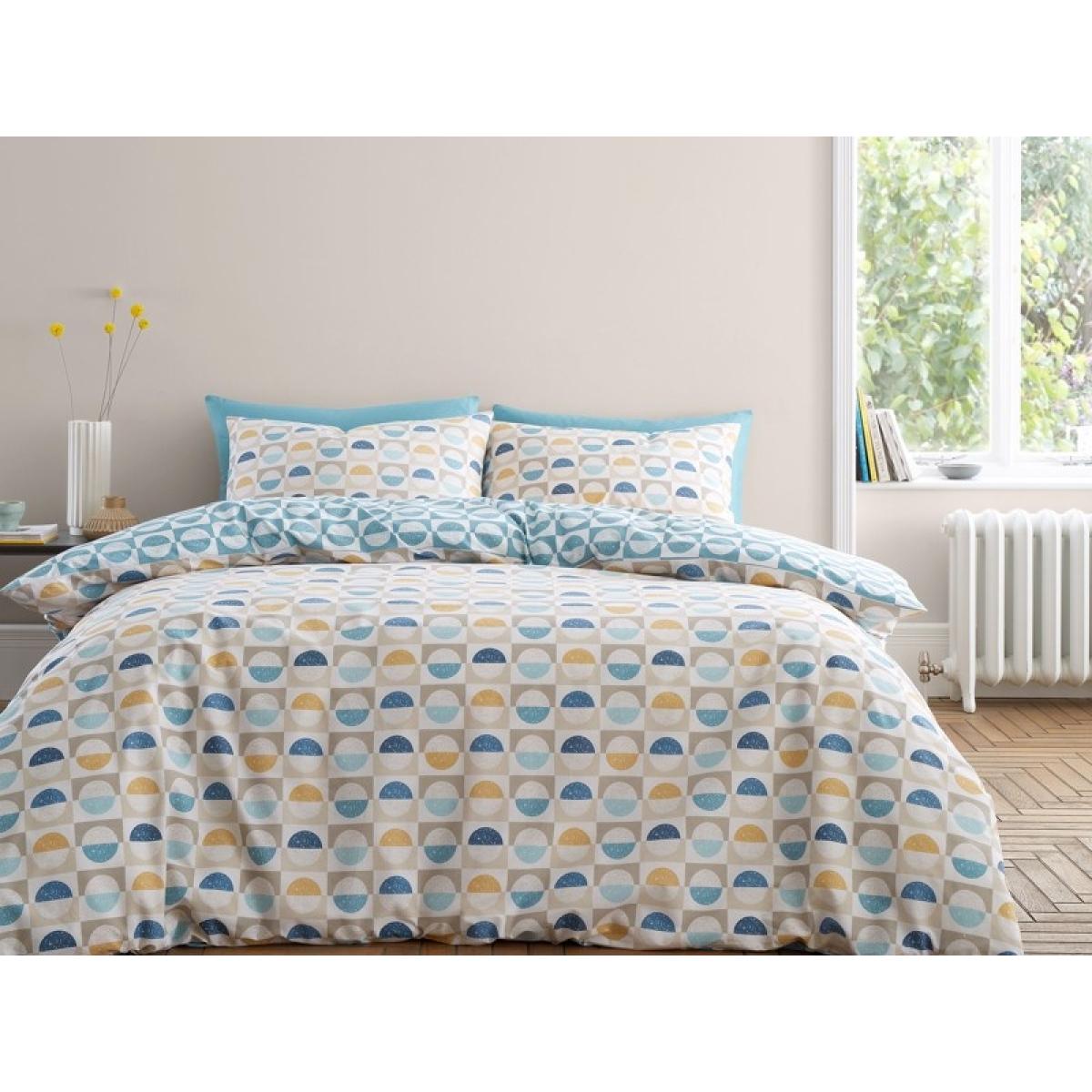 Bianca Hans Retro Spot Duvet Set - Super King In Blue/Yellow – image 2