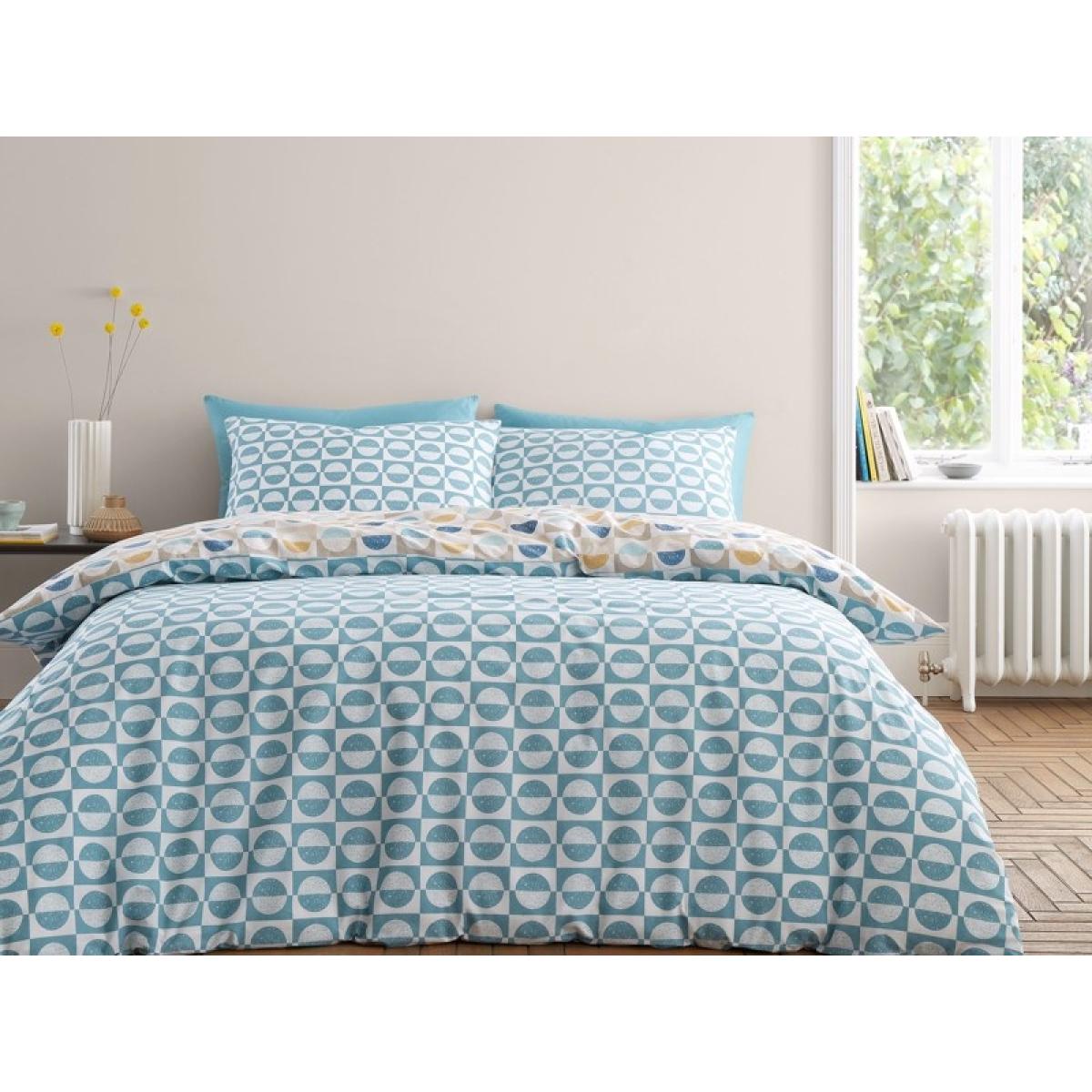 Bianca Hans Retro Spot Duvet Set - Super King In Blue/Yellow – image 3
