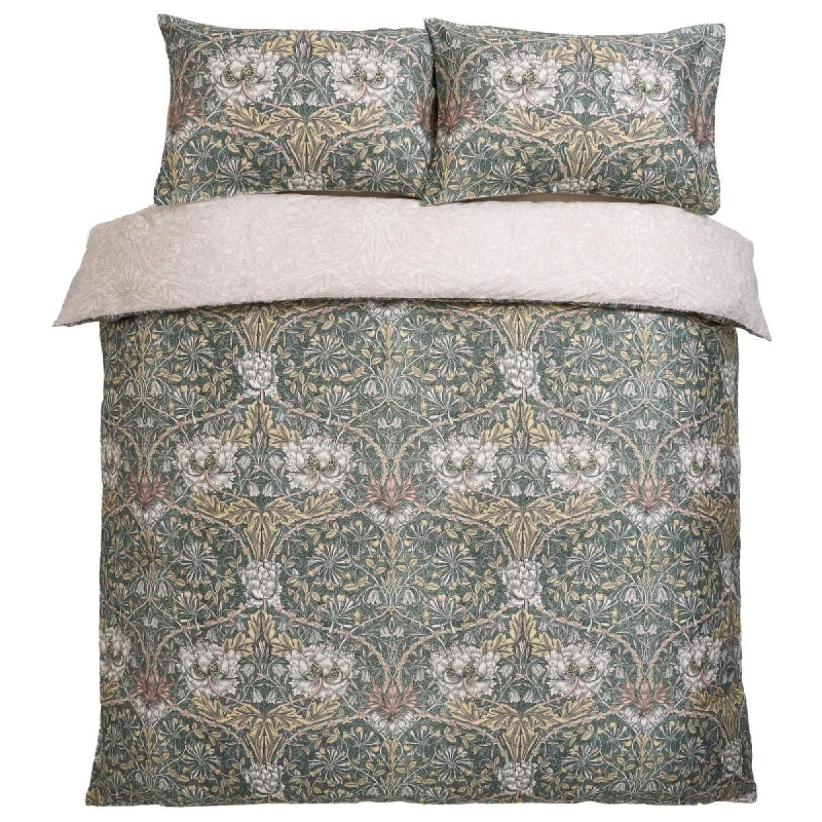 William Morris At Home Honeysuckle and Tulip Duvet Set - Sage/Plaster - Super King – image 9