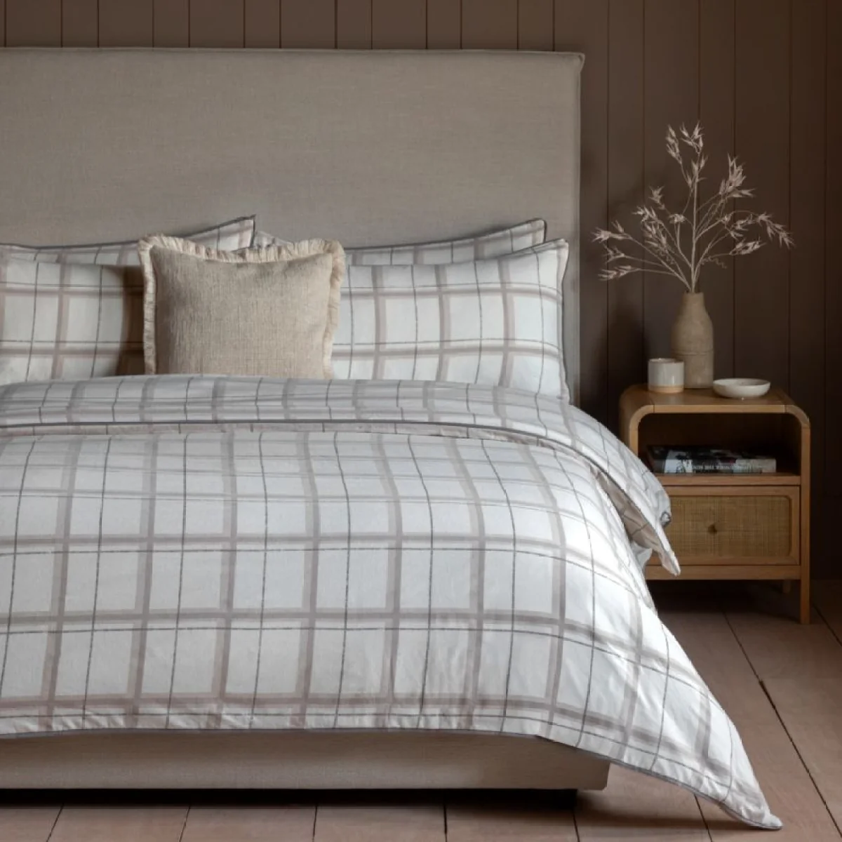 Bramble Check Brushed Cotton Duvet Set, Super King – image 2