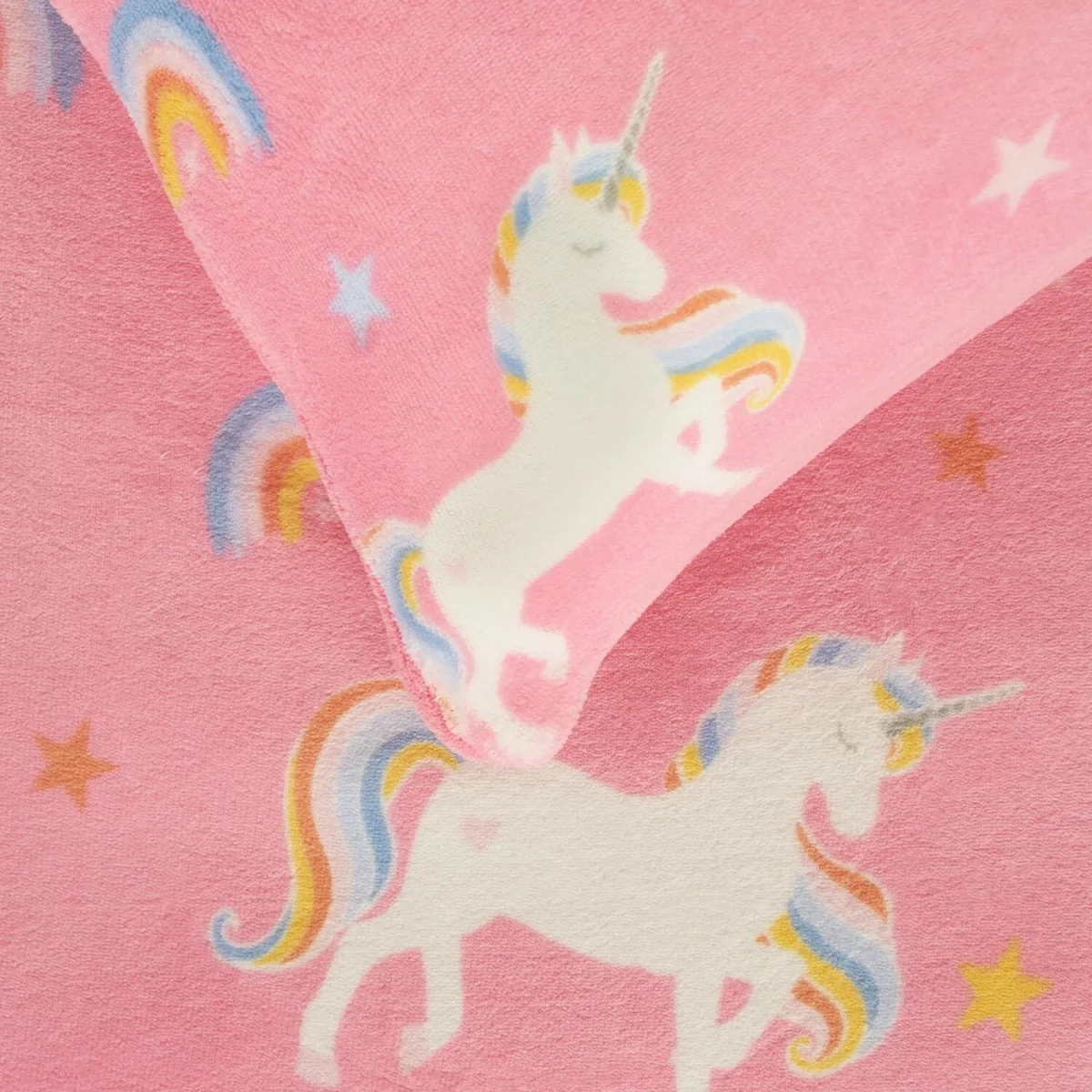 OHS Unicorn Print Fleece Duvet Set - Pink / Junior – image 4