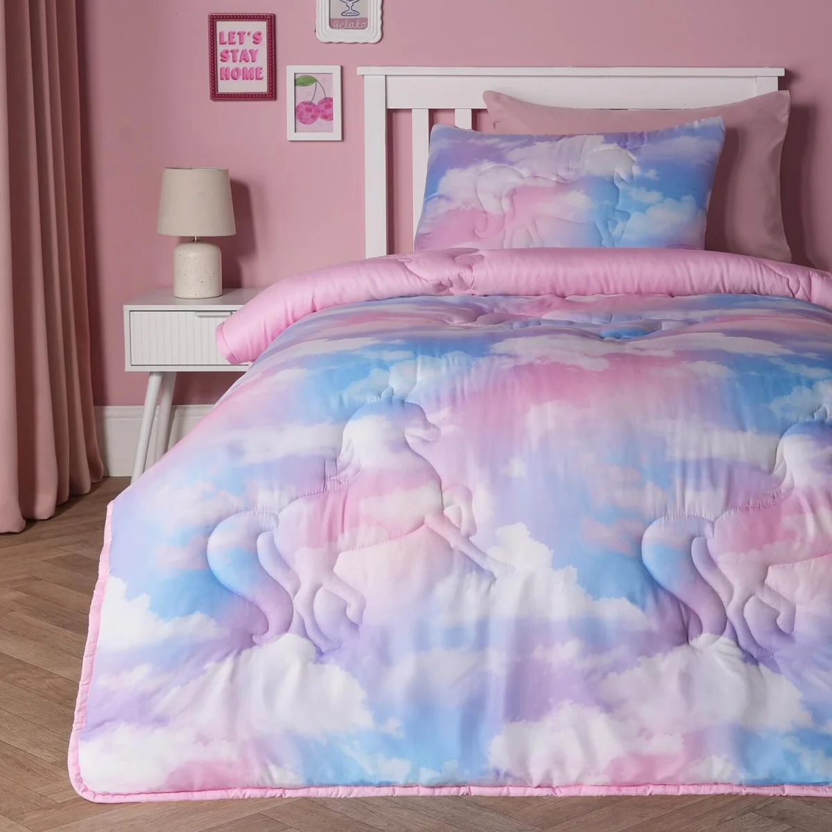 OHS Unicorn Print Quilted Coverless 7.5 Tog Duvet Set - Multi / 2.23kg – image 2