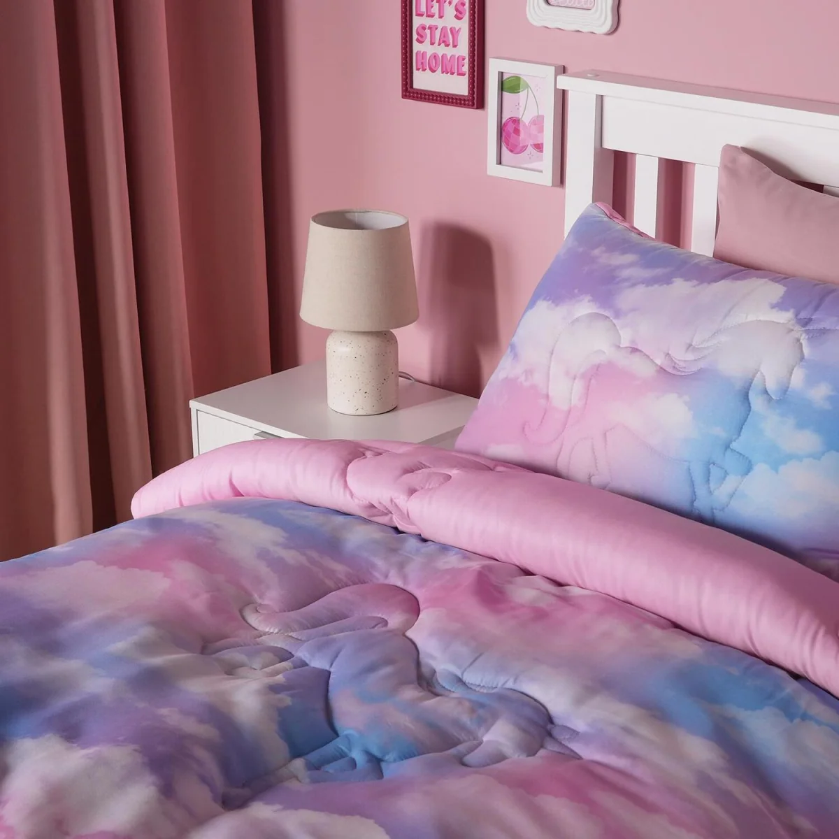 OHS Unicorn Print Quilted Coverless 7.5 Tog Duvet Set - Multi / 2.23kg – image 3