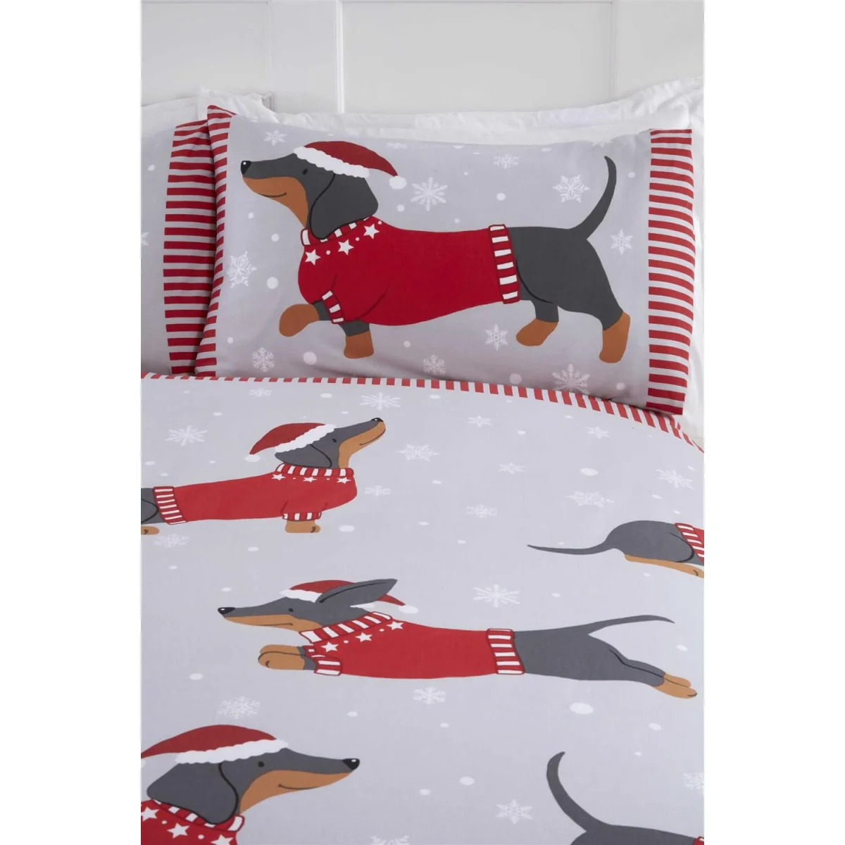 Dachshund Through The Snow Duvet Cover Set - Blue – image 2