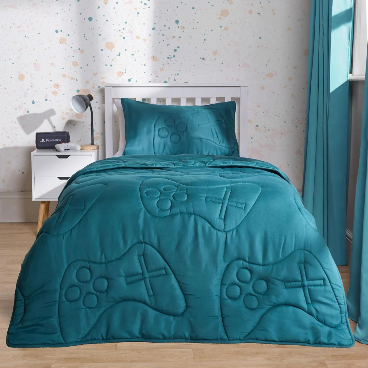 OHS Coverless Gaming Quilted 7.5 Tog Duvet Set - Teal / 1.45kg – image 2