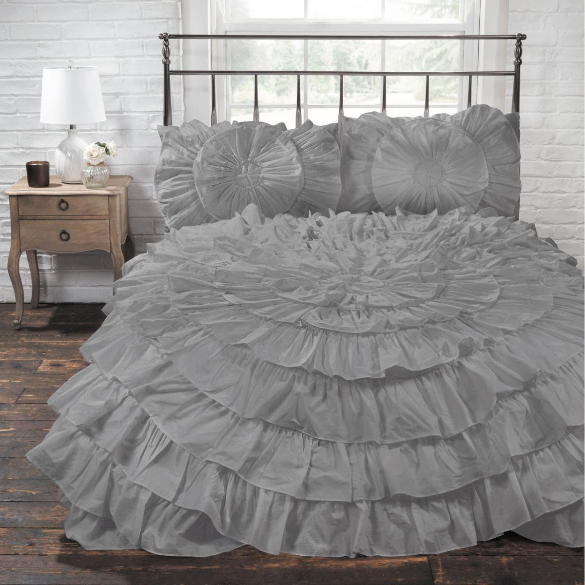 Naya Bohemian Polycotton Duvet Set With Pillowcase - Silver / King