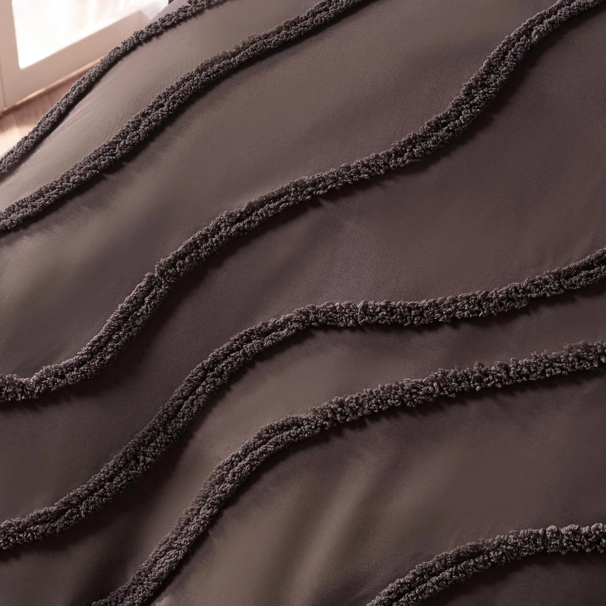 OHS Tufted Contour Duvet Set - Coffee / 1.28kg – image 5