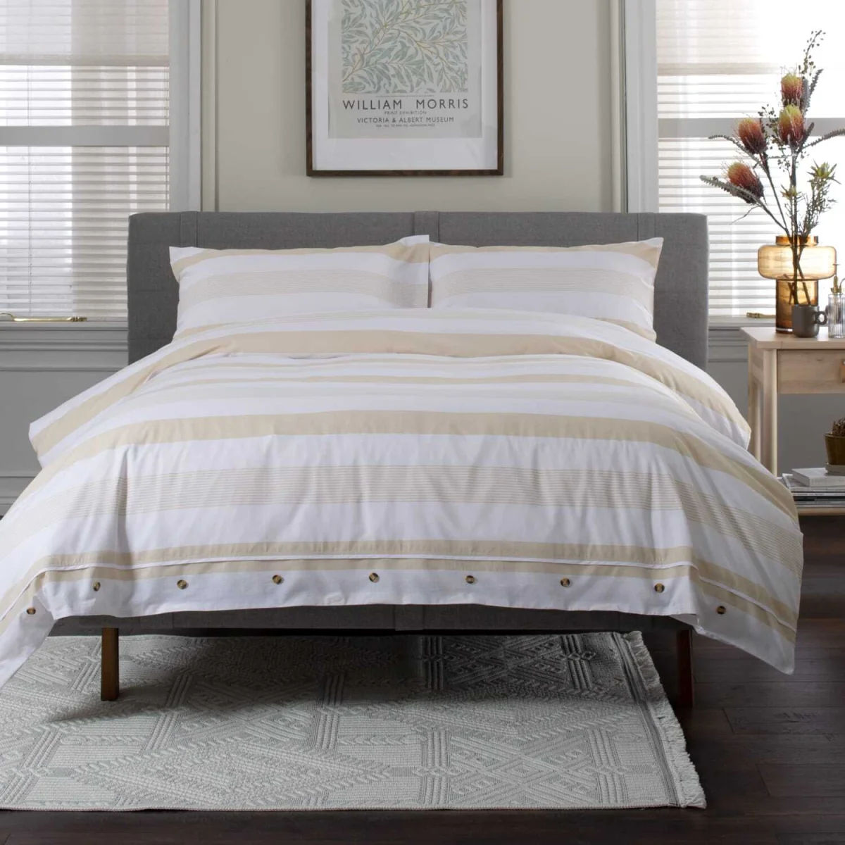 Next Stripe Cotton Duvet Set With Modern Minimal Border Design – image 2