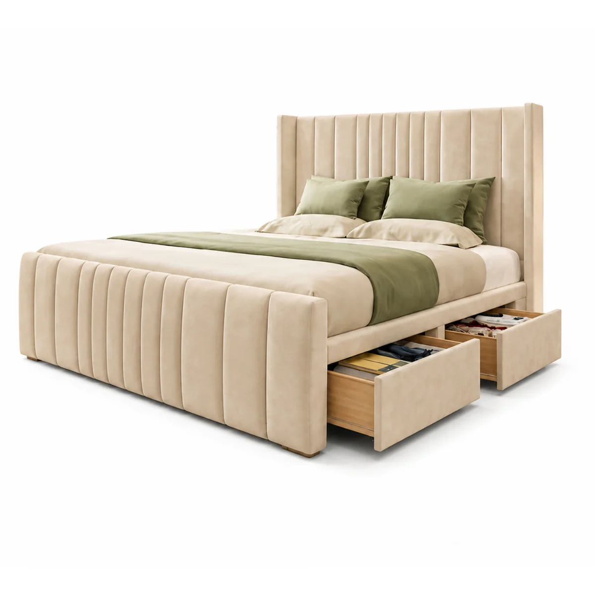 Orthopedic Divan Bed Set With Drawer and Headboard Solid Base - Dark Grey – image 5