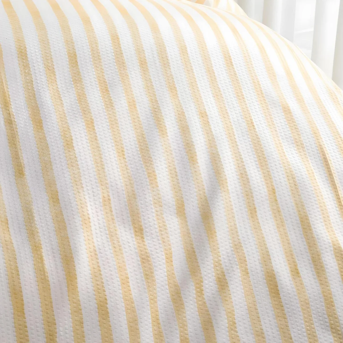 OHS Waffle Watercolour Stripe Duvet Set - Lemon / 1.45kg – image 4