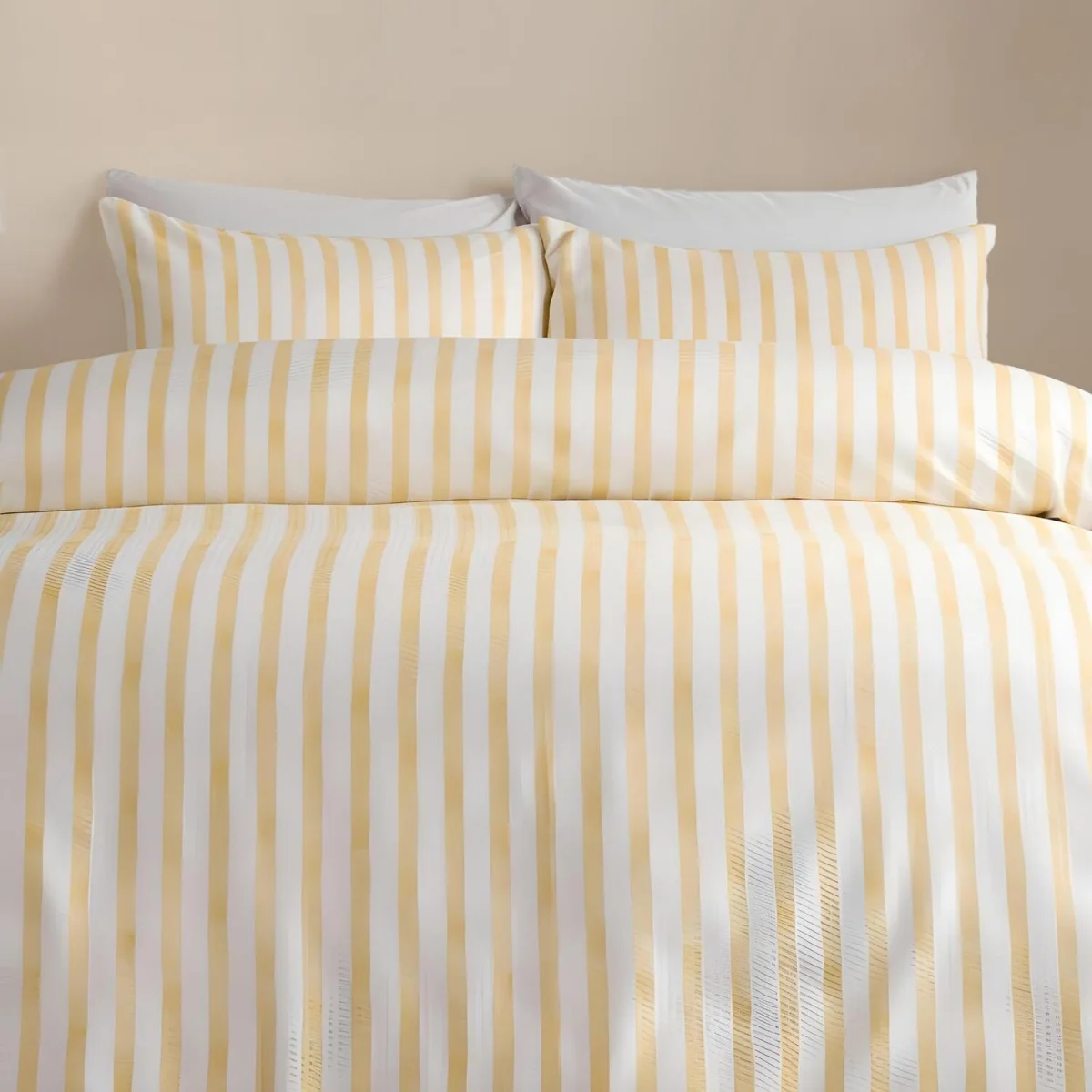 OHS Waffle Watercolour Stripe Duvet Set - Lemon / 1.45kg – image 1