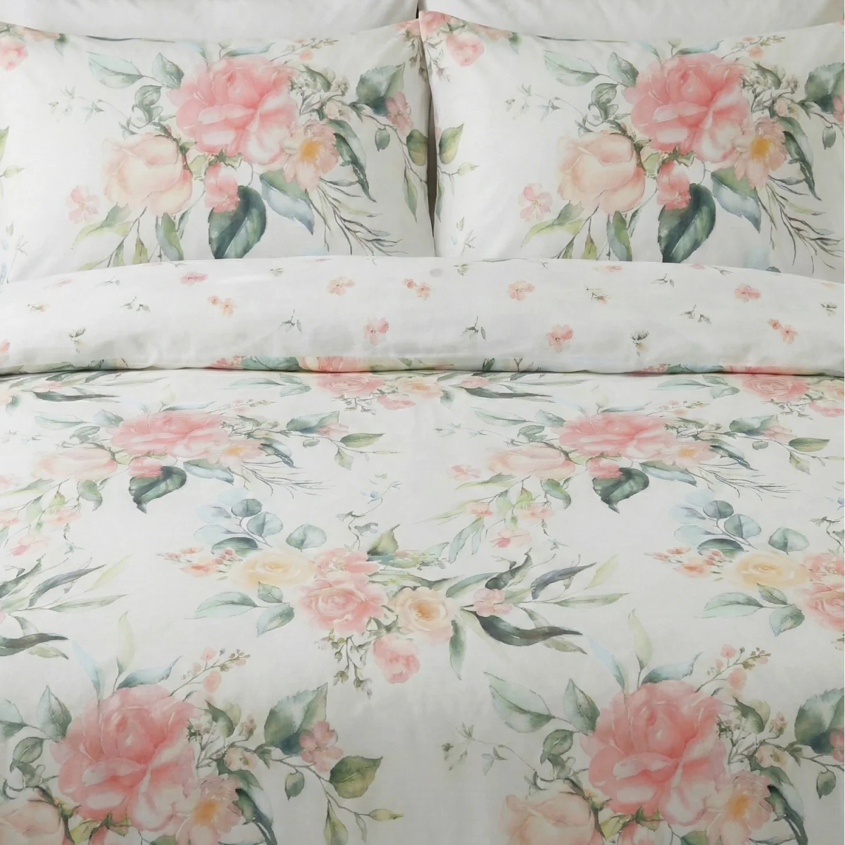 Ava Floral Microfibre Duvet Cover Bedding Set - White / Single – image 2