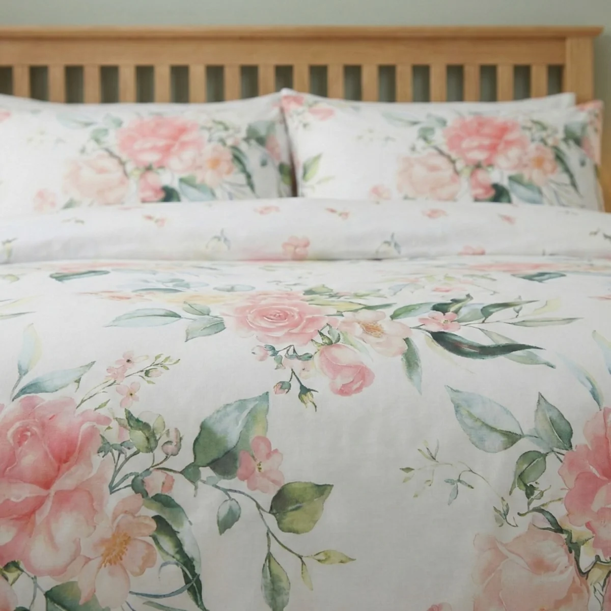 Ava Floral Microfibre Duvet Cover Bedding Set - White / Single – image 5