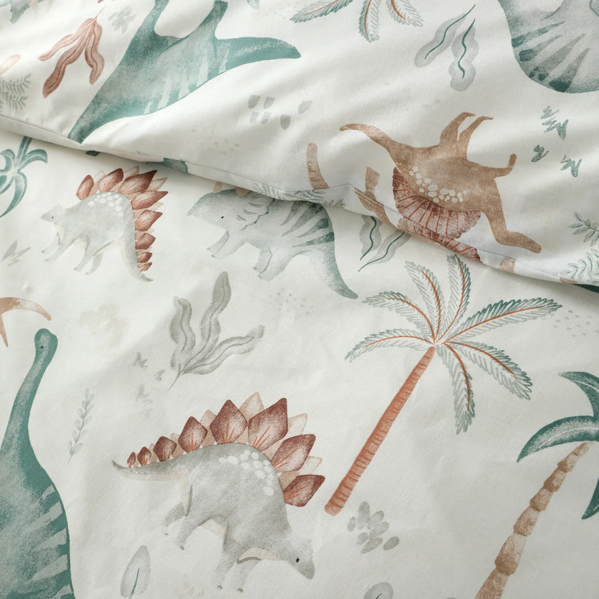 Scandi Saurus Dinosaurs Reversible Duvet Cover Bedding Set - Ivory / Junior – image 3