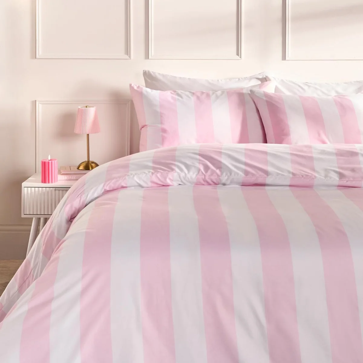 OHS Stripe Print Duvet Set - Pink/White / 0.8kg – image 2