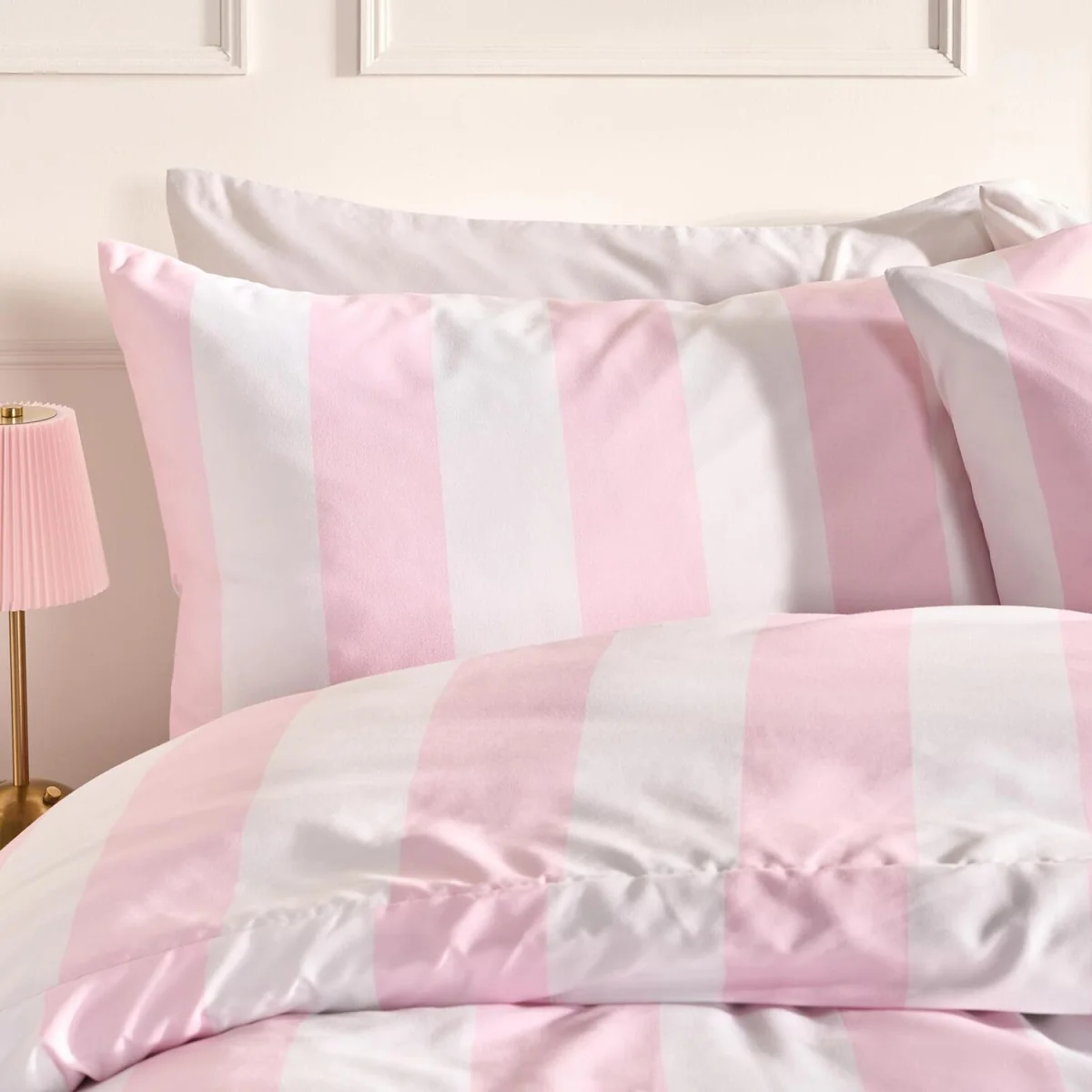 OHS Stripe Print Duvet Set - Pink/White / 0.8kg – image 4