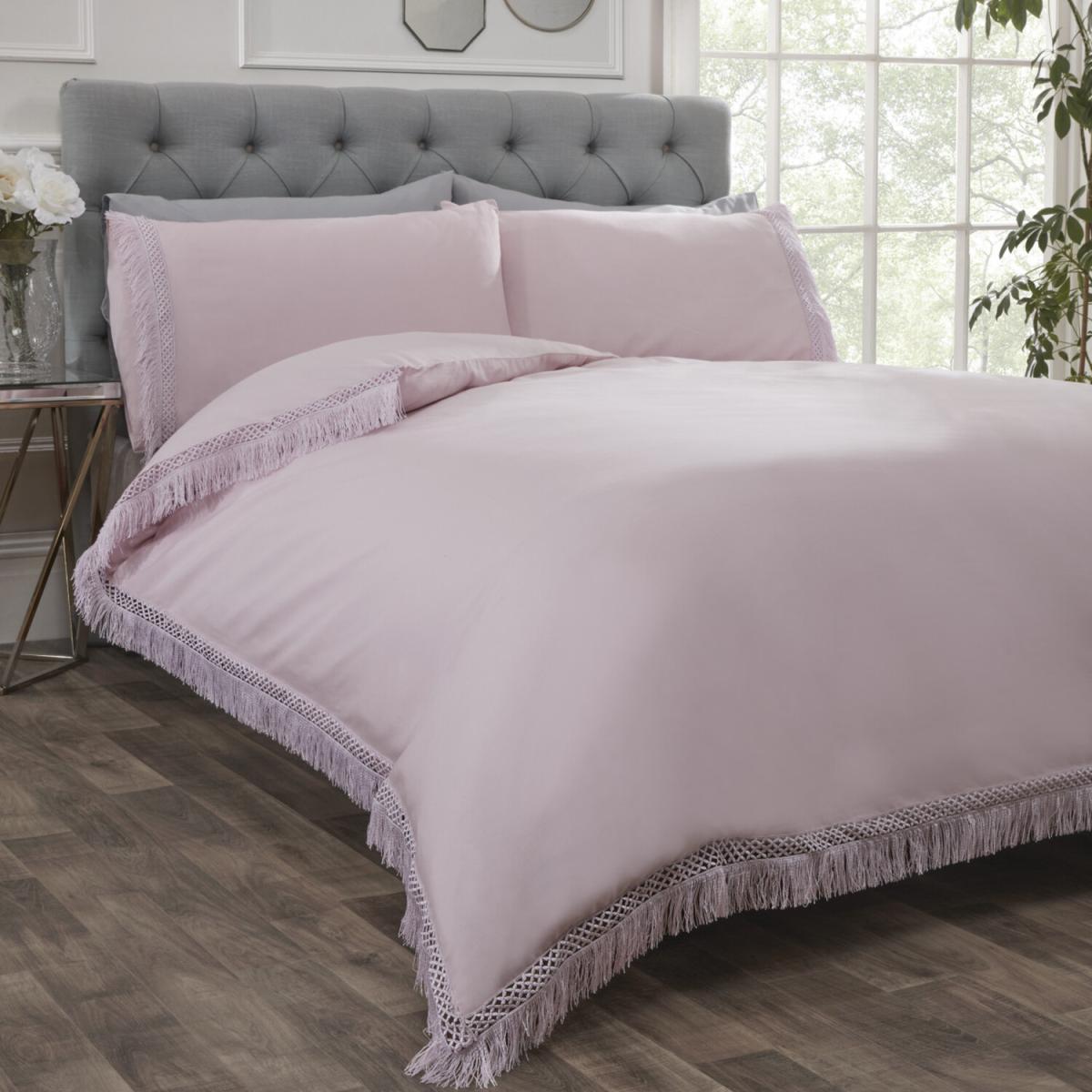 Tia Trellis Duvet Set - Blush / King