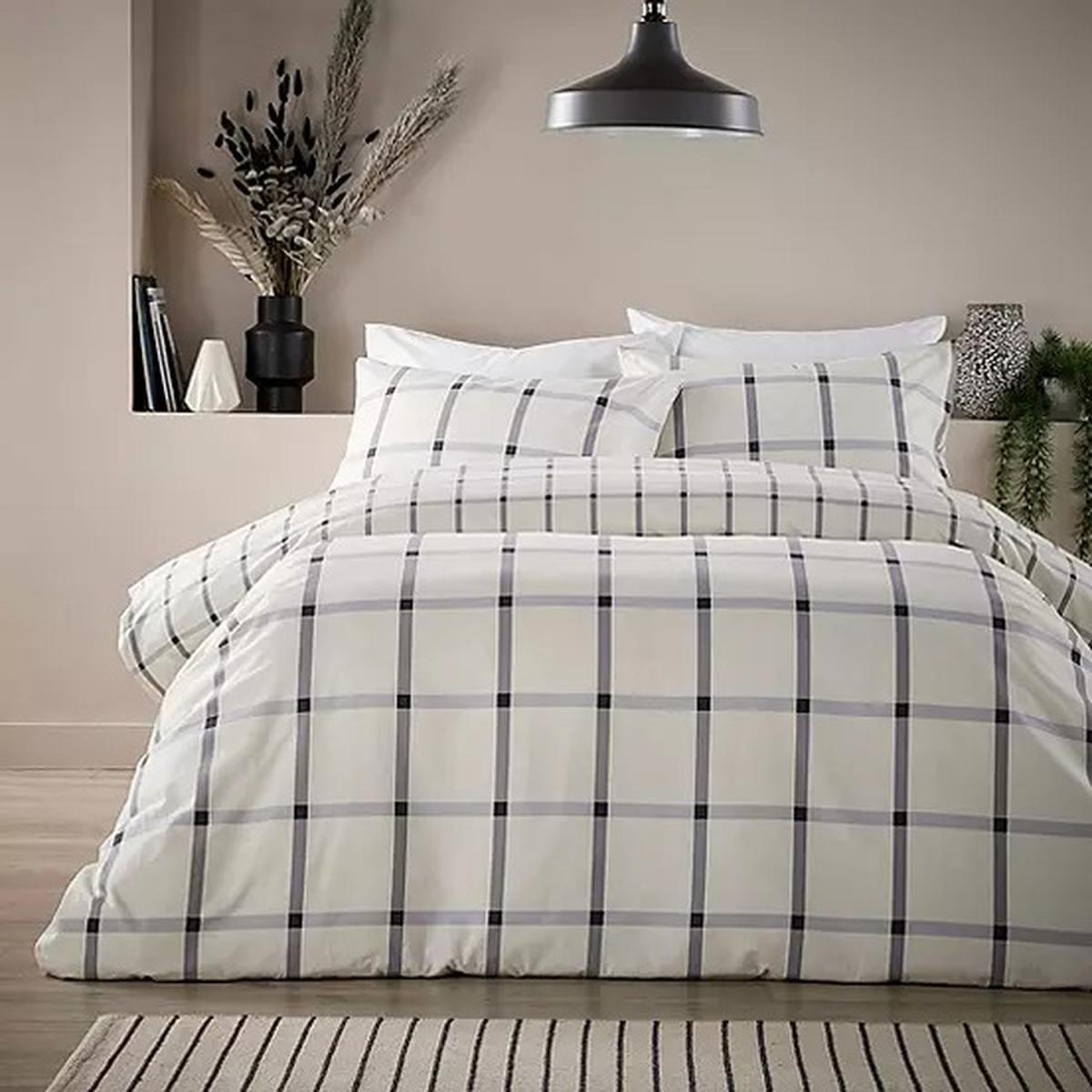 Brushed Plaid Essentials Flannelette Quilt Cover Set - Multi / Double