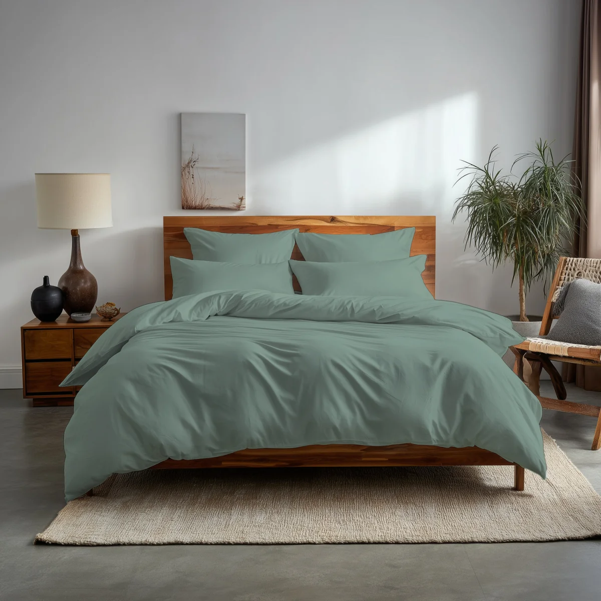 Plain Dyed Easy Care Polycotton Duvet Cover And Pillowcases Set Bed Linen - Lilac / Superking / 2.0kg – image 2