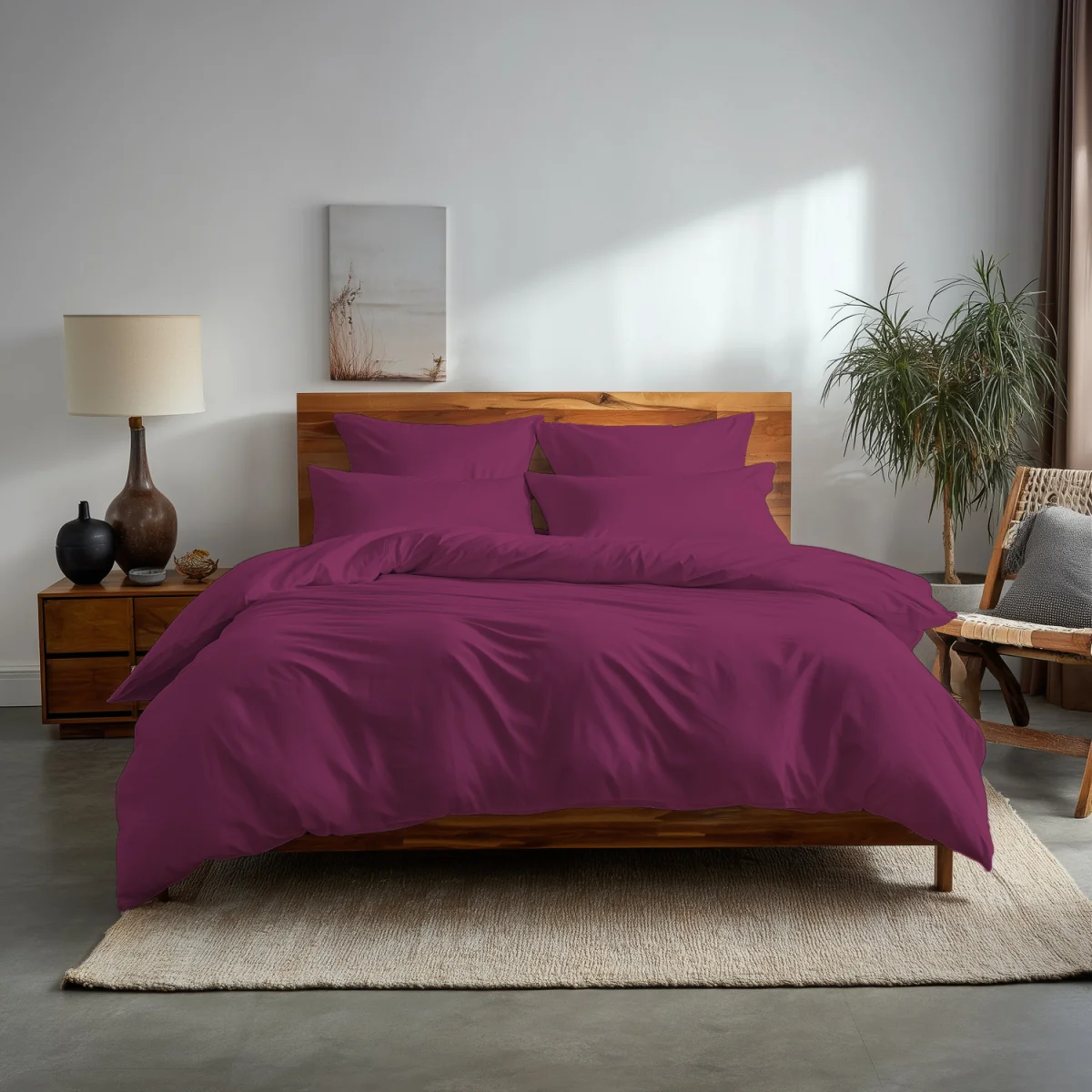 Plain Dyed Easy Care Polycotton Duvet Cover And Pillowcases Set Bed Linen - Lilac / Superking / 2.0kg – image 13