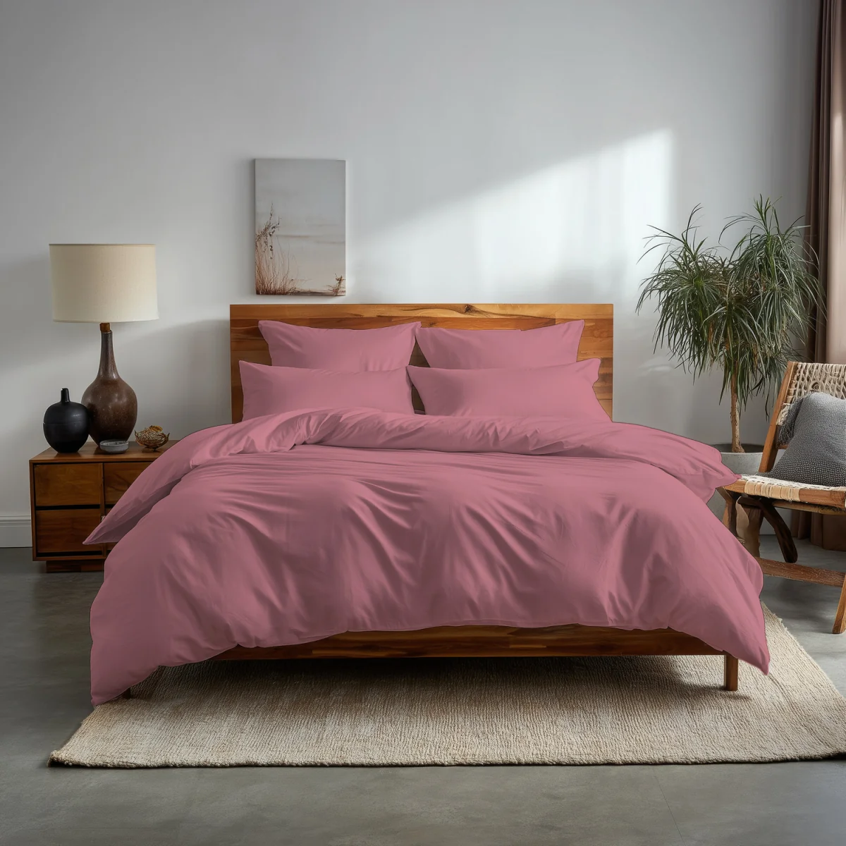 Plain Dyed Easy Care Polycotton Duvet Cover And Pillowcases Set Bed Linen - Lilac / Superking / 2.0kg – image 25