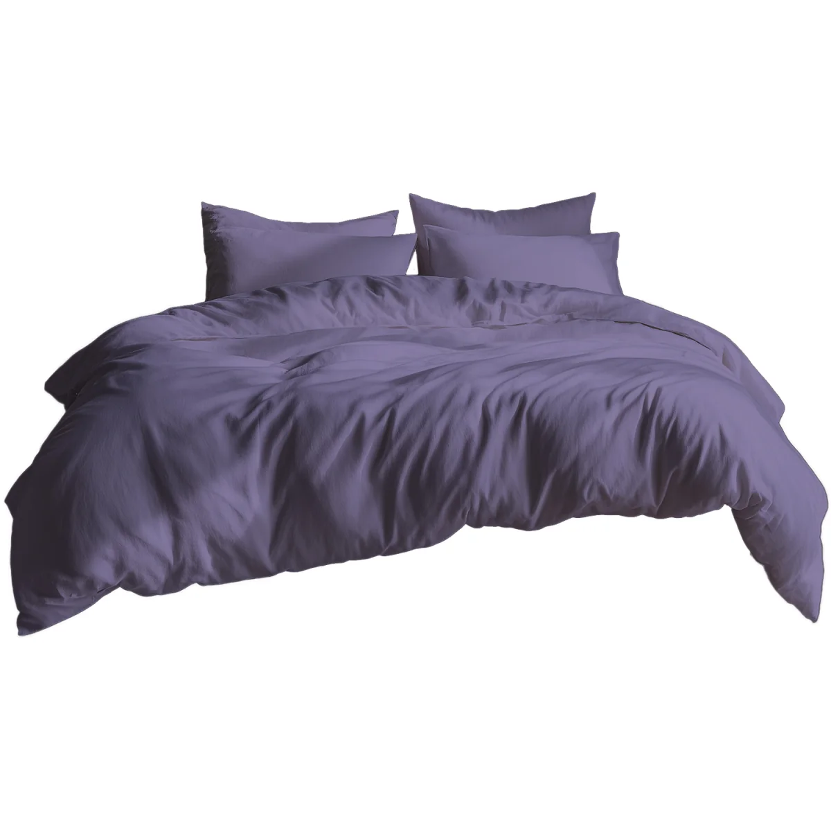 Plain Dyed Easy Care Polycotton Duvet Cover And Pillowcases Set Bed Linen - Lilac / Superking / 2.0kg – image 33
