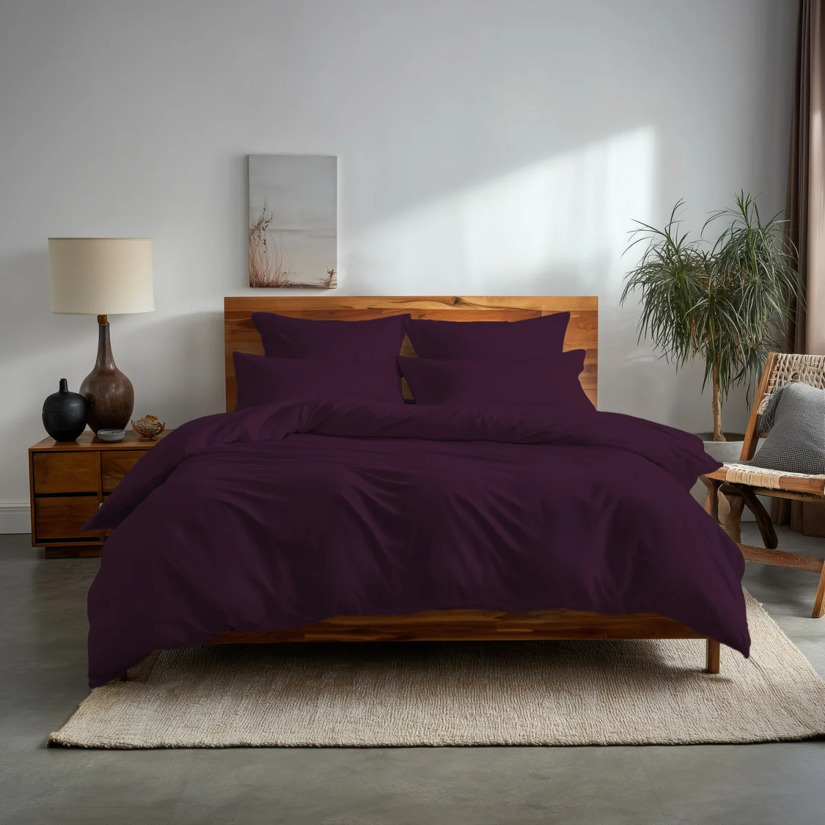 Plain Dyed Easy Care Polycotton Duvet Cover And Pillowcases Set Bed Linen - Lilac / Superking / 2.0kg – image 6