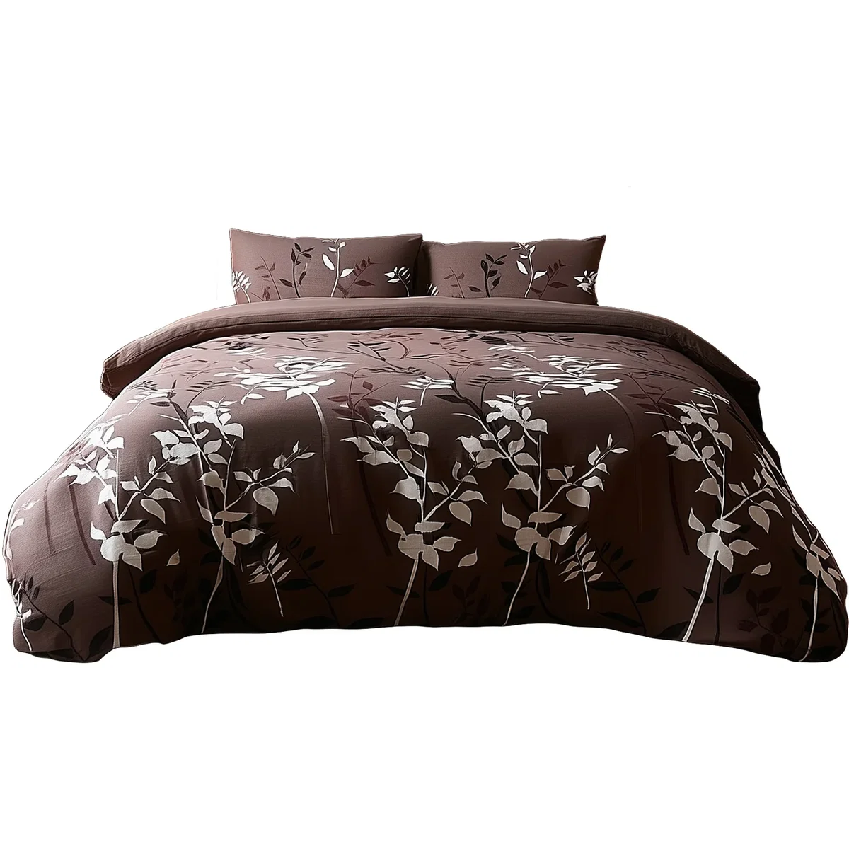 Duvet Cover And Pillowcase Set Floral Leaf Design Polycotton Bed Linen - Duckegg / Superking – image 3