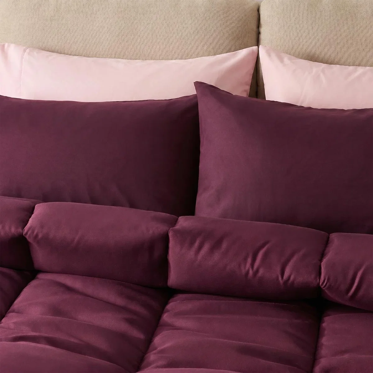 Coverless 10.5 Tog Soft Duvet Set - Plum / Polyester, Microfibre / King / 2.88kg – image 2