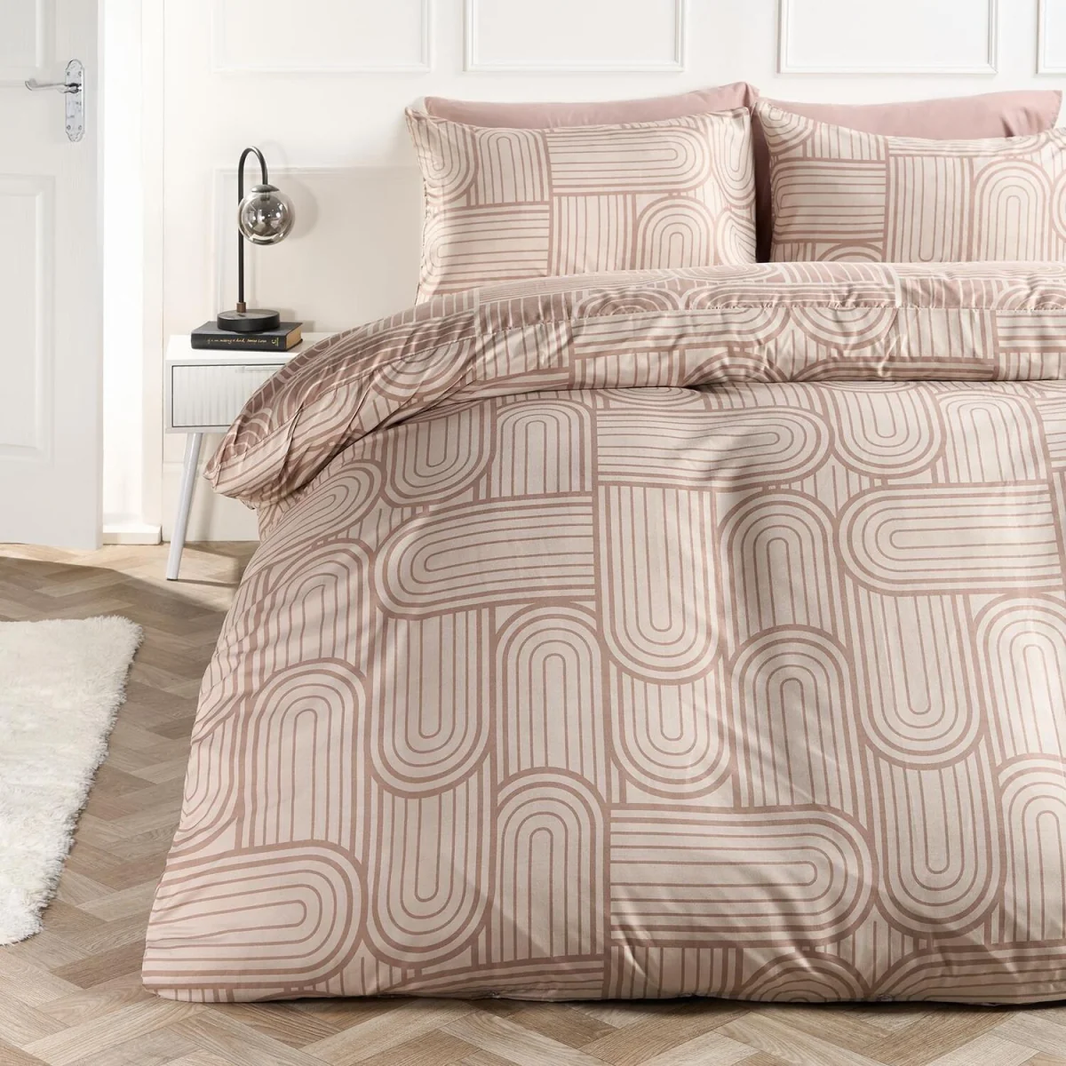 OHS Arches Print Duvet Set - Natural/Stone / king / 0.99kg – image 2