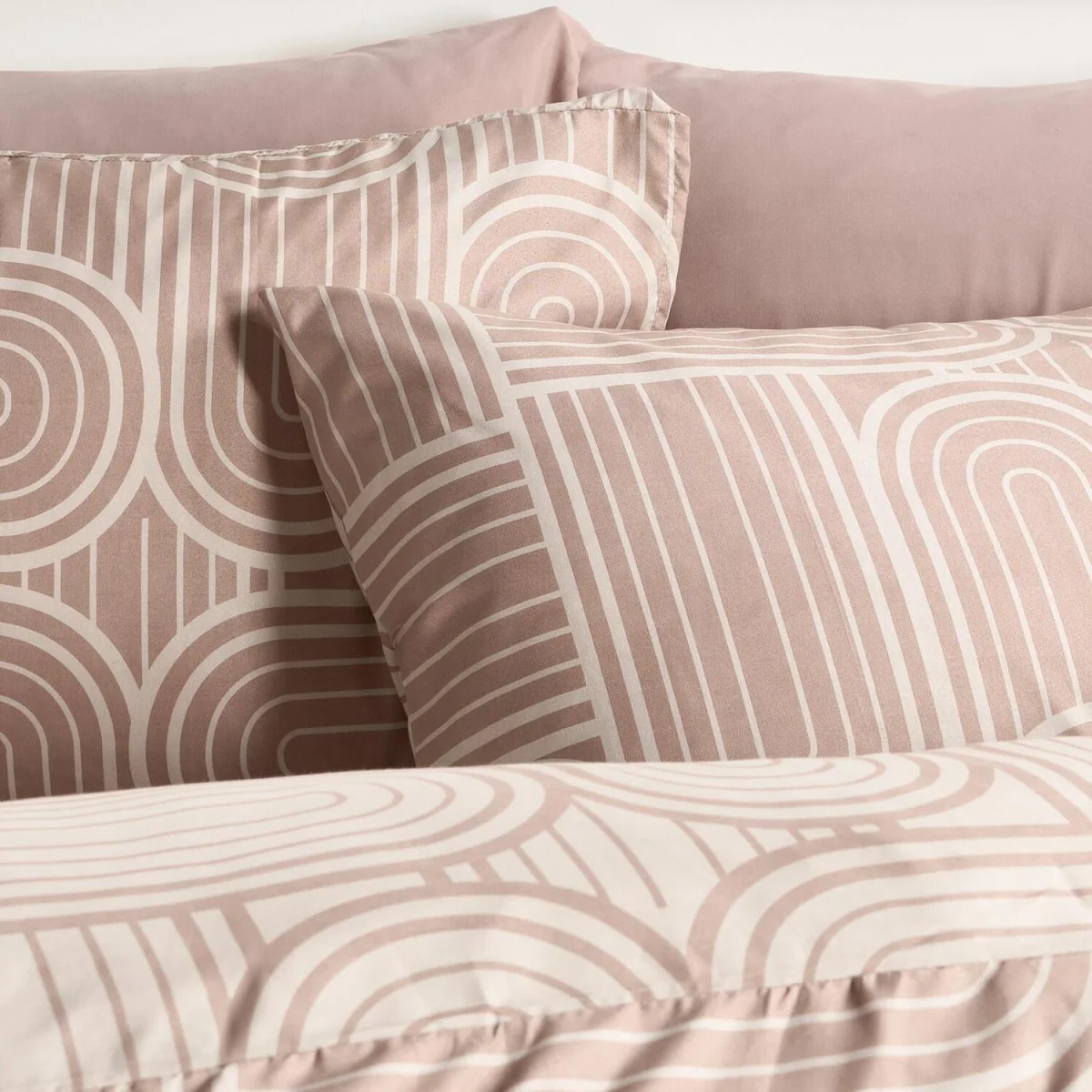 OHS Arches Print Duvet Set - Natural/Stone / king / 0.99kg – image 4